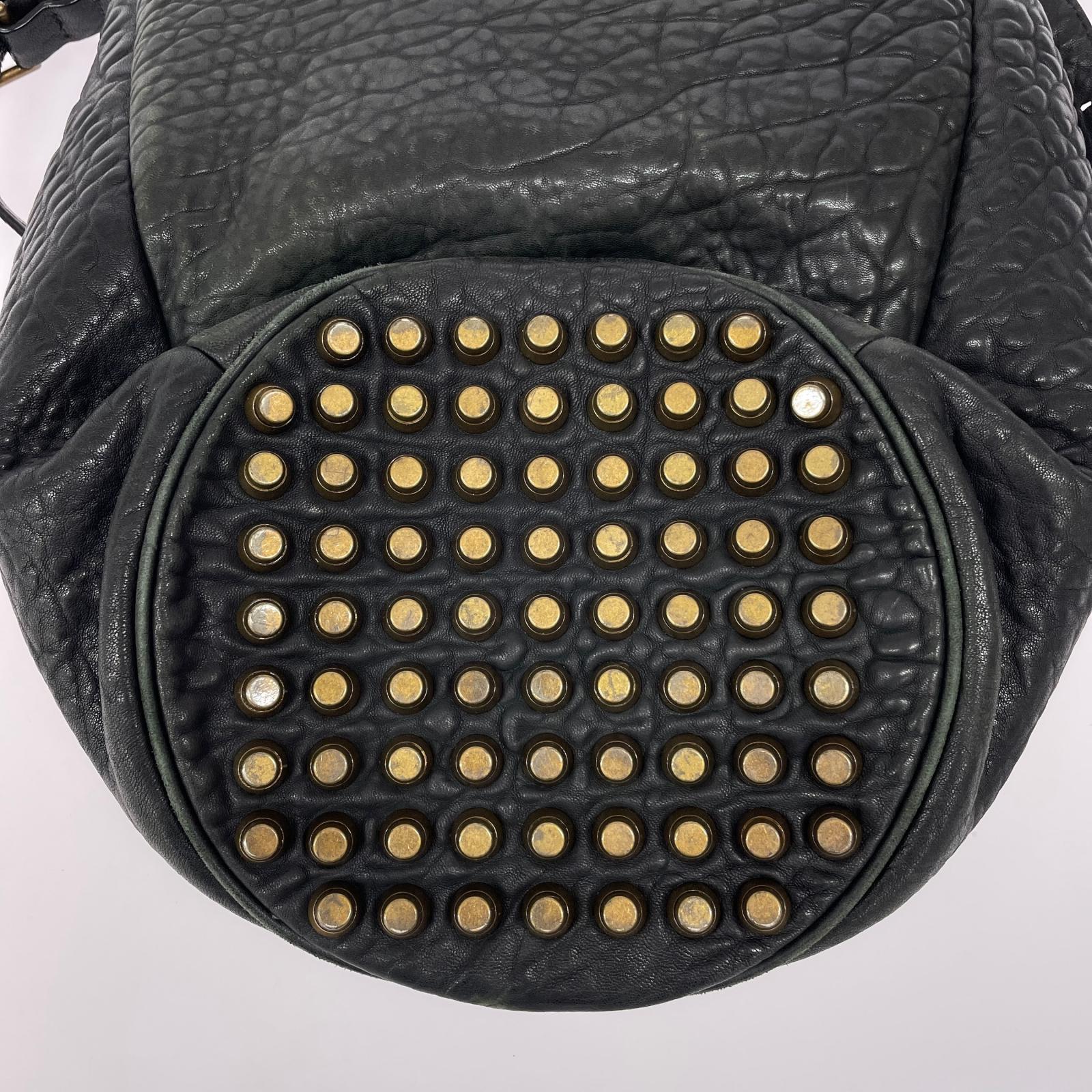 ショルダーバッグ Alexander Wang レザー スタッズ 巾着 ショルダーバッグ ラージ ブラック ブラック