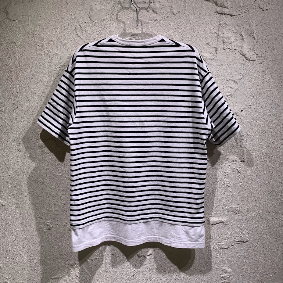 半袖Ｔシャツ 25SS 綿圧縮天竺ボーダーTシャツ S ホワイト