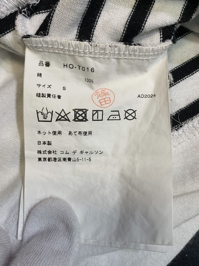 半袖Ｔシャツ 25SS 綿圧縮天竺ボーダーTシャツ S ホワイト