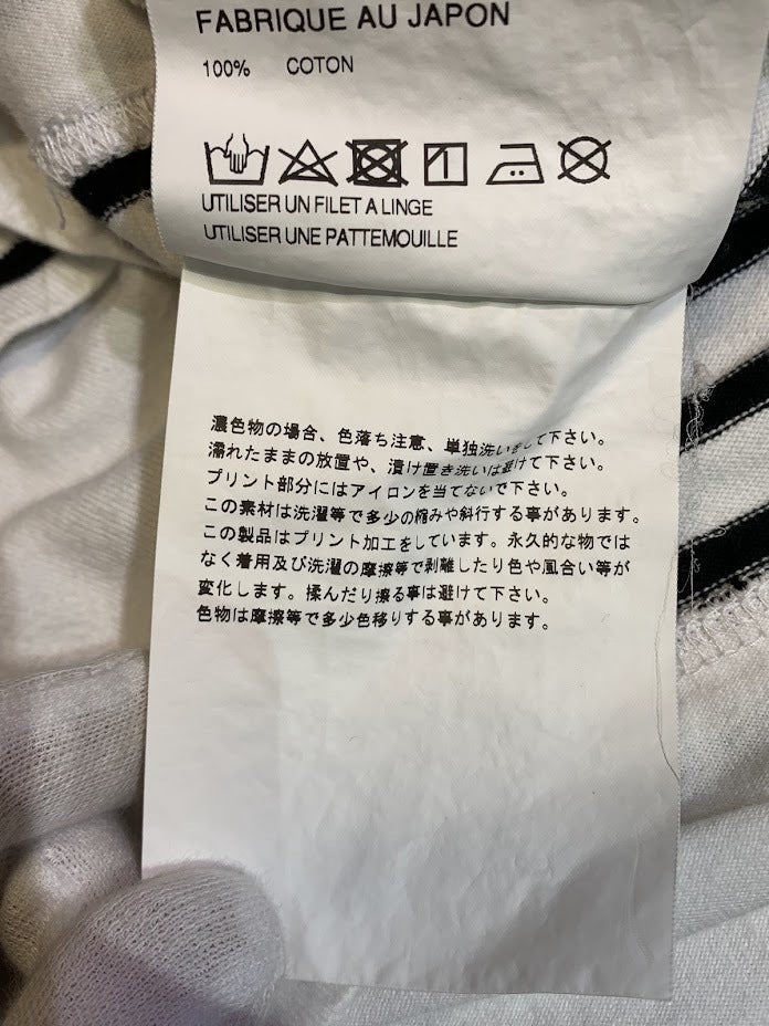 半袖Ｔシャツ 25SS 綿圧縮天竺ボーダーTシャツ S ホワイト