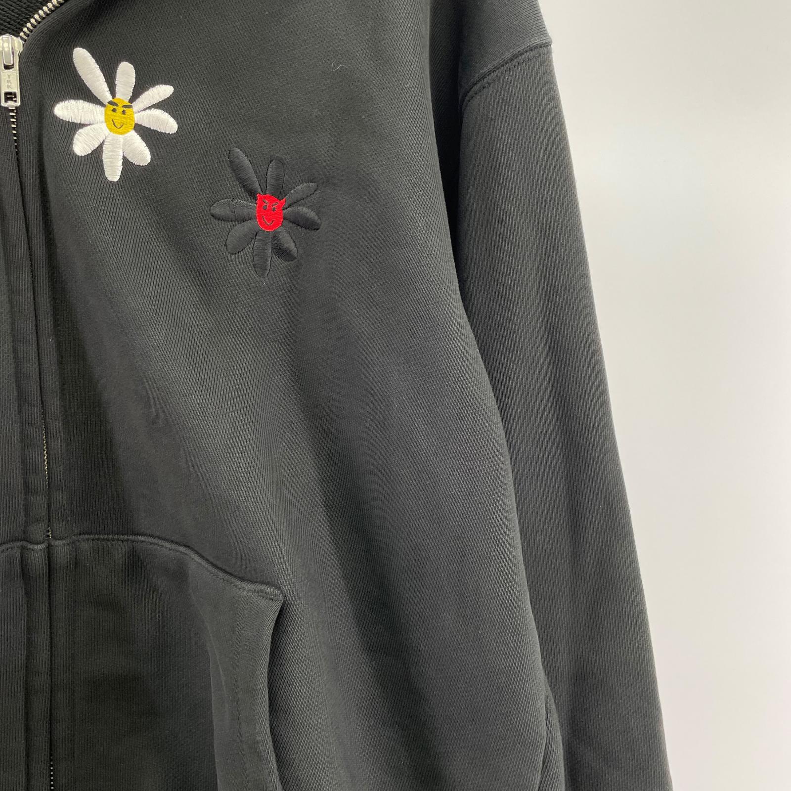 パーカー LABROS LABROS フラワー刺繍ジップパーカー L 黒 L ブラック