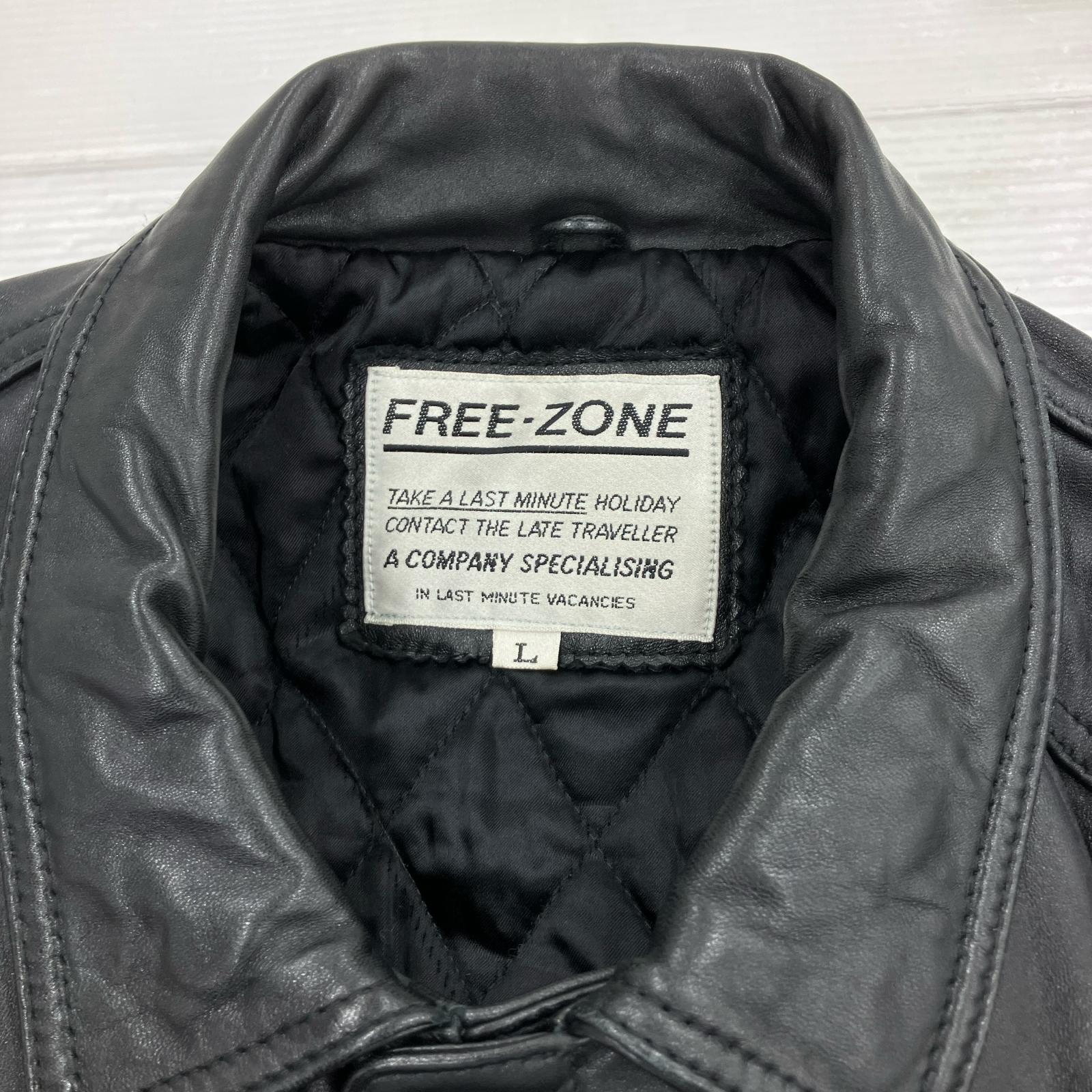 レザージャケット FREE-ZONE (L) L ブラック