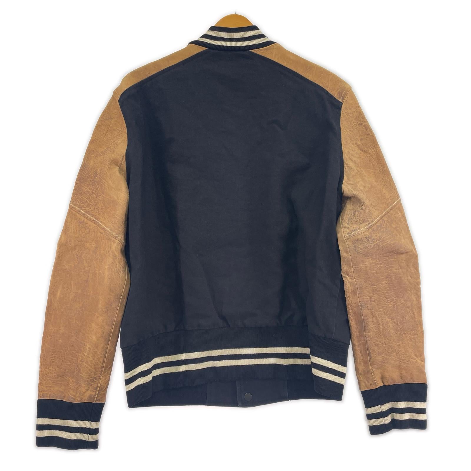 ジャケット MAISON MARGIELA 16SS VARSITY LEATHER JACKET 48 ベージュ×ブラック 48