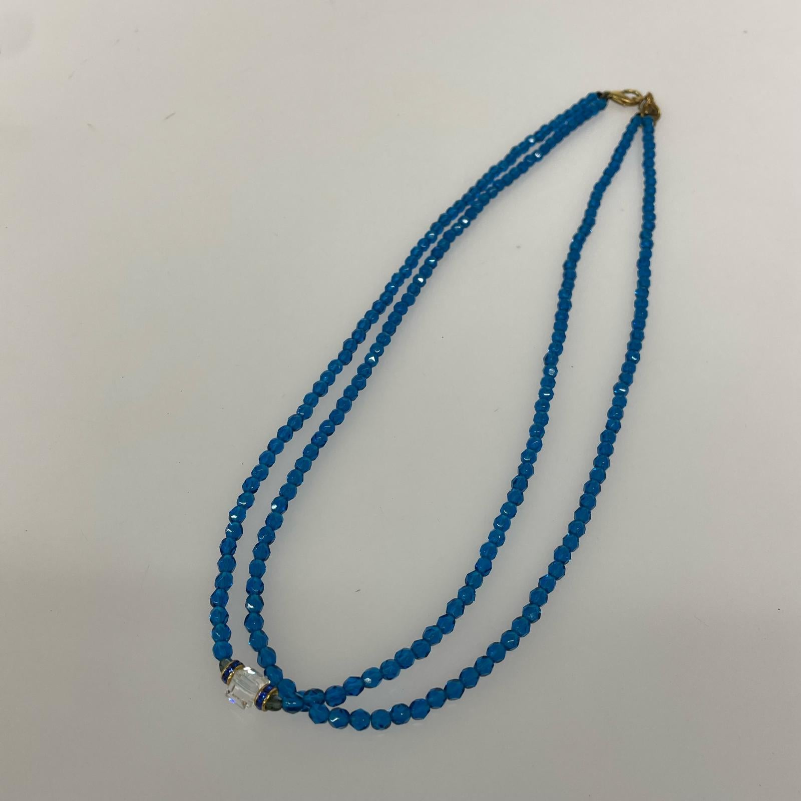 ネックレス BAGUE A PART バグアパー 2連 ビーズネックレス ブルー