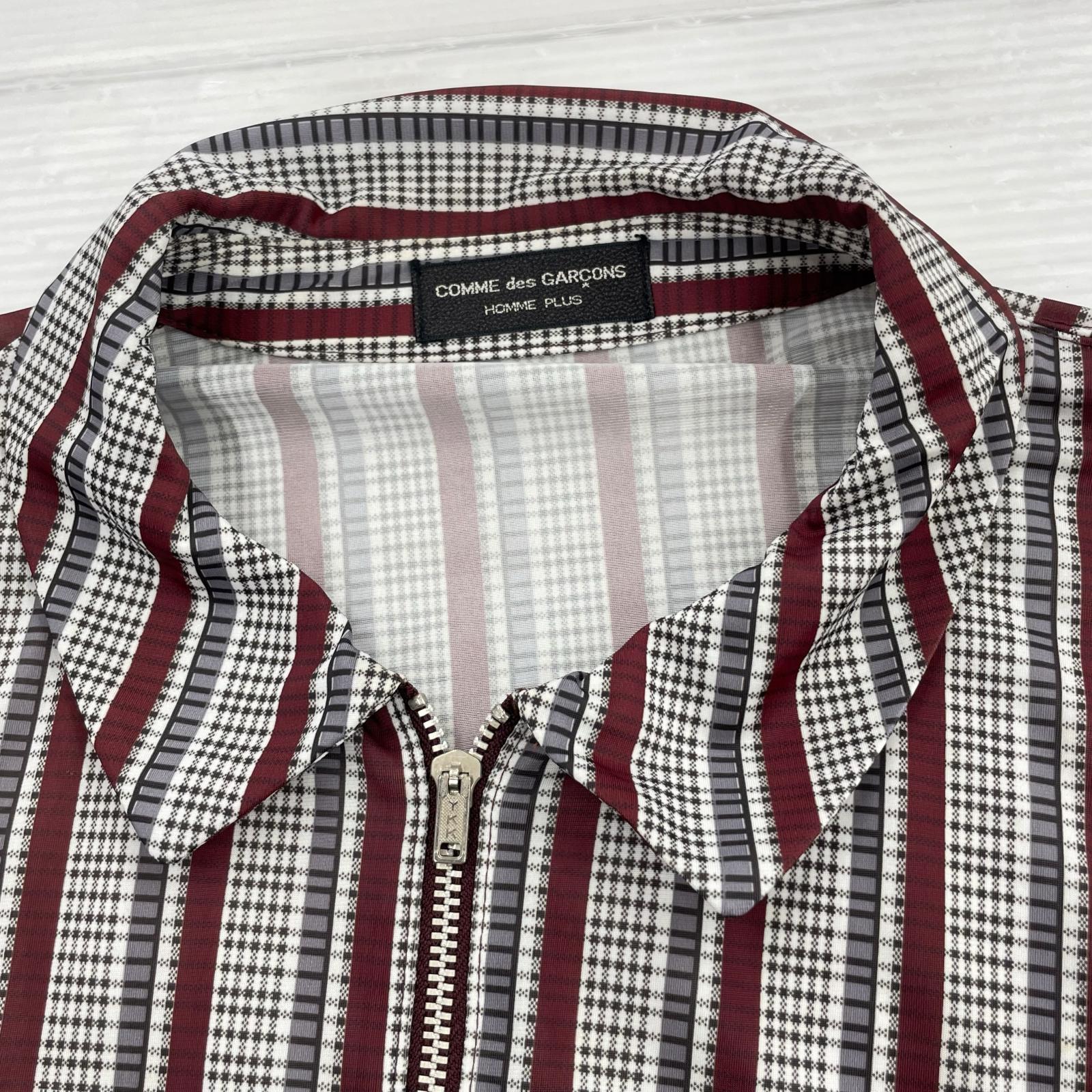 長袖シャツ HOMME PLUS 80s～90s ハーフジップポリシャツ グレー