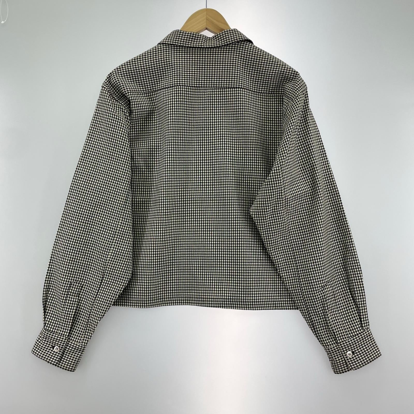 長袖シャツ HOMME PLUS 80s 千鳥オープンカラーシャツ　ウール