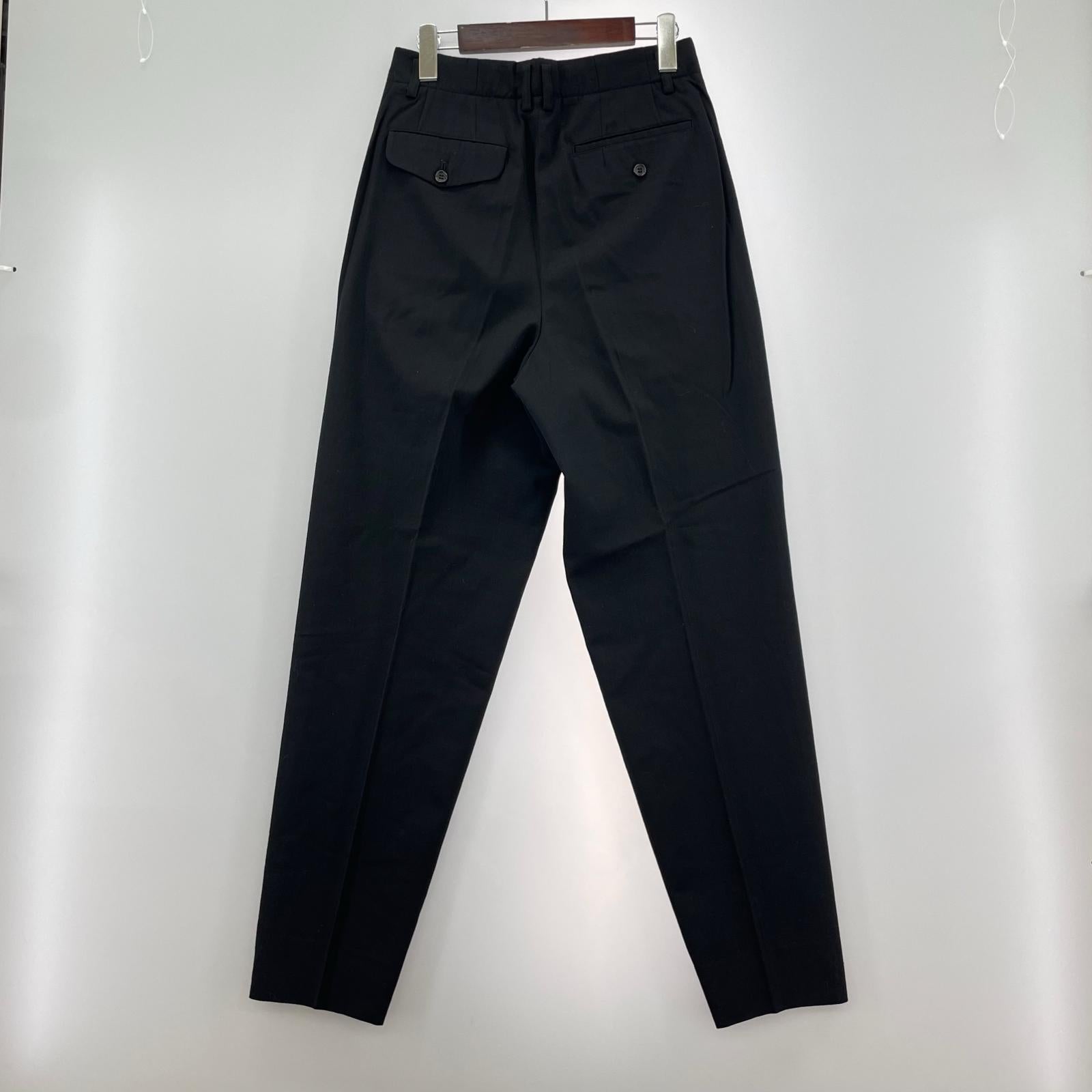 パンツ HOMME PLUS 80s ウールスラックス　黒　S S ブラック