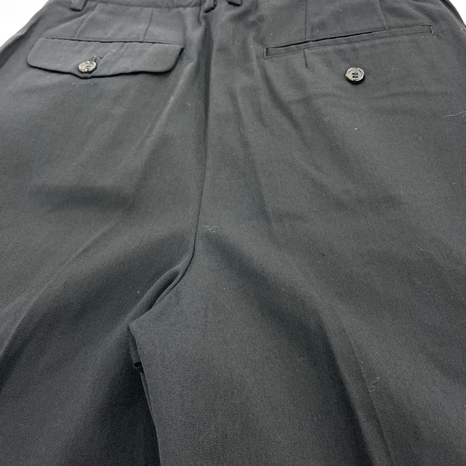 パンツ HOMME PLUS 80s ウールスラックス　黒　S S ブラック