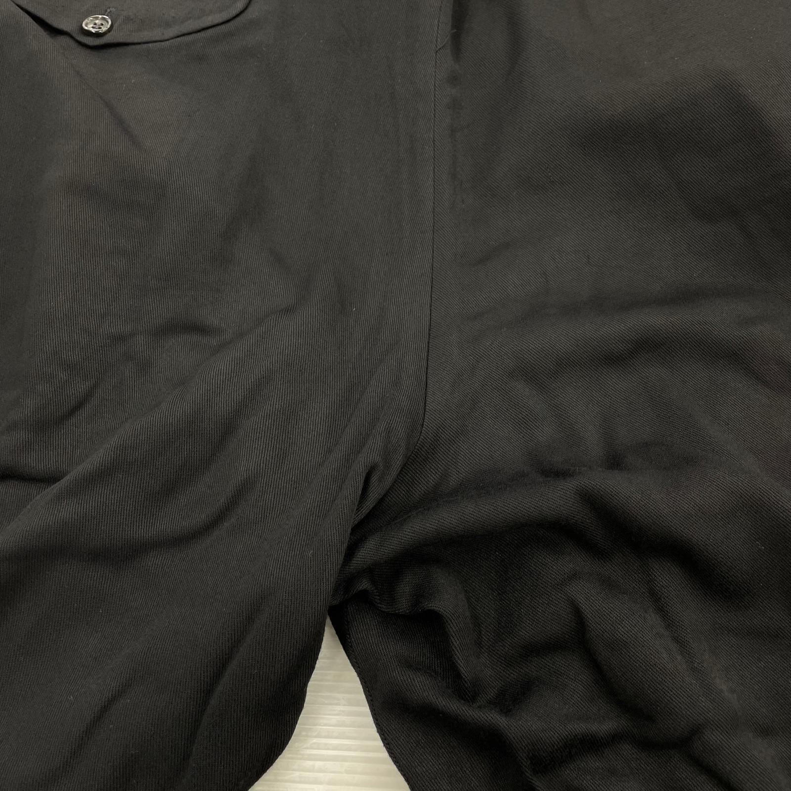 パンツ HOMME PLUS 80s レーヨンワイドスラックス 黒 M M ブラック
