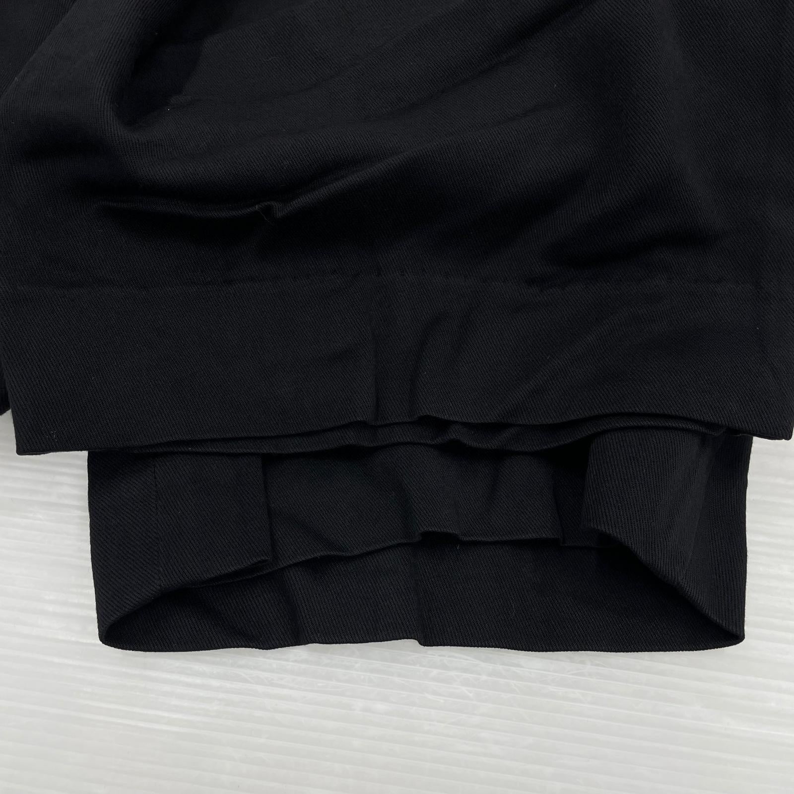 パンツ HOMME PLUS 80s レーヨンワイドスラックス 黒 M M ブラック
