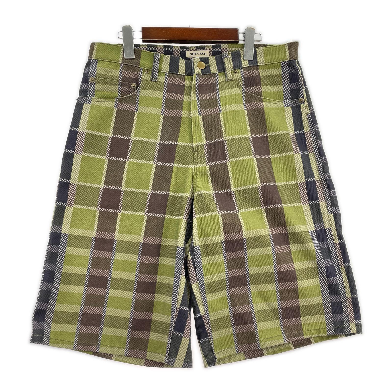 ショートパンツ SPECIAL GUEST 26SS BAGGY DENIM SHORT デニムショーツ グリーン系 L グリーン