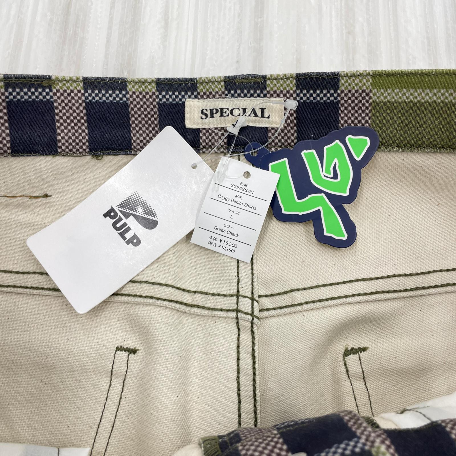 ショートパンツ SPECIAL GUEST 26SS BAGGY DENIM SHORT デニムショーツ グリーン系 L グリーン