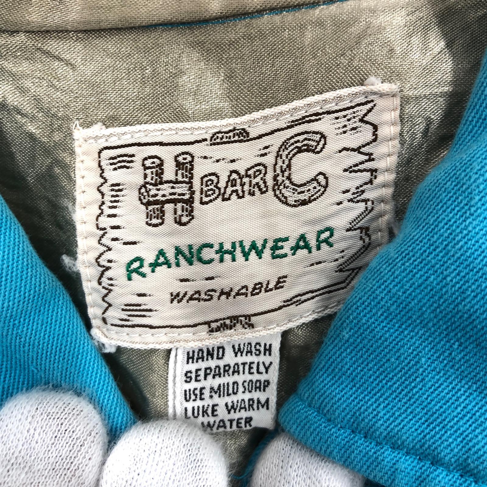 長袖シャツ 50s H BAR C レーヨン ウエスタンシャツ 青 ブルー