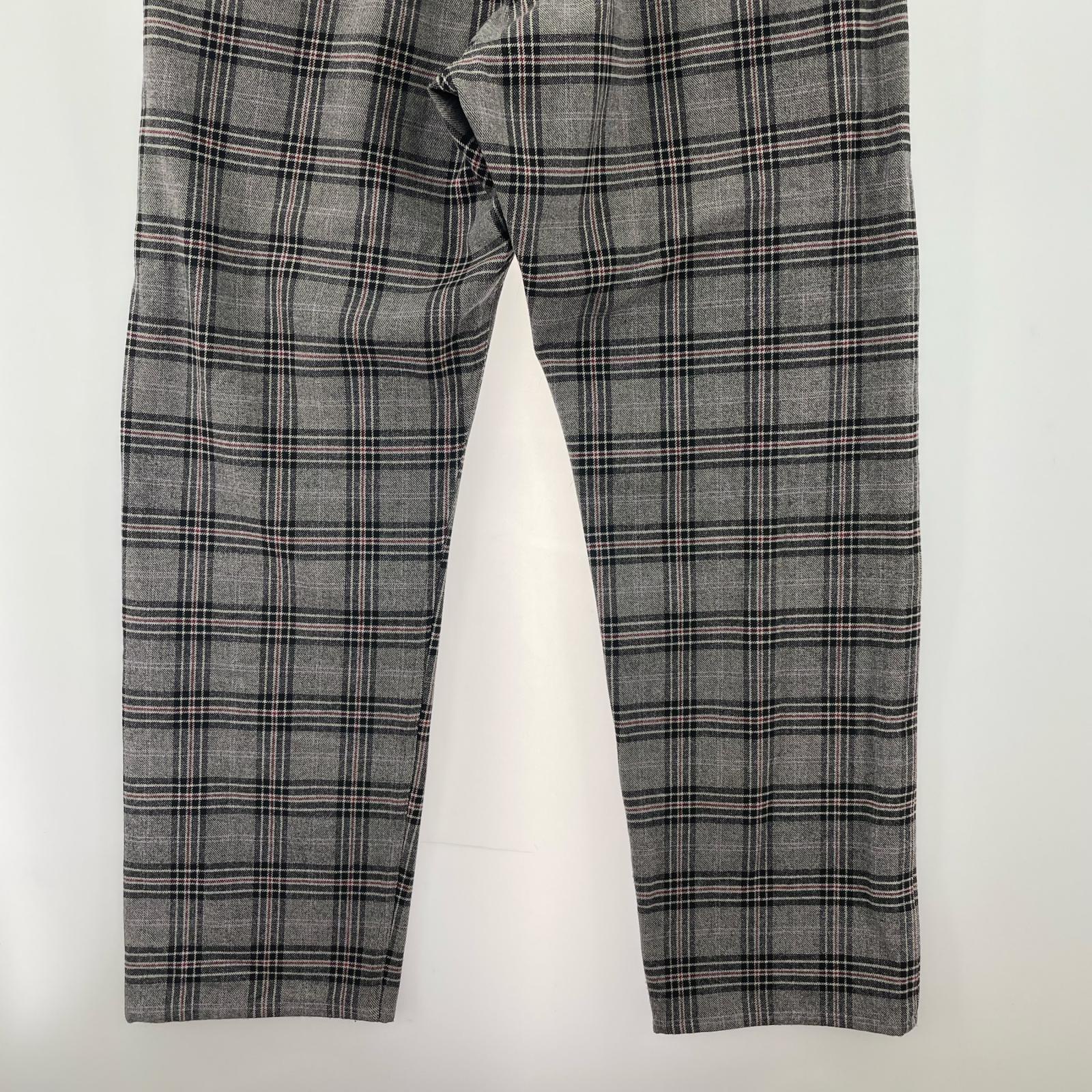 パンツ レーヨン混 チェックパンツ グレー