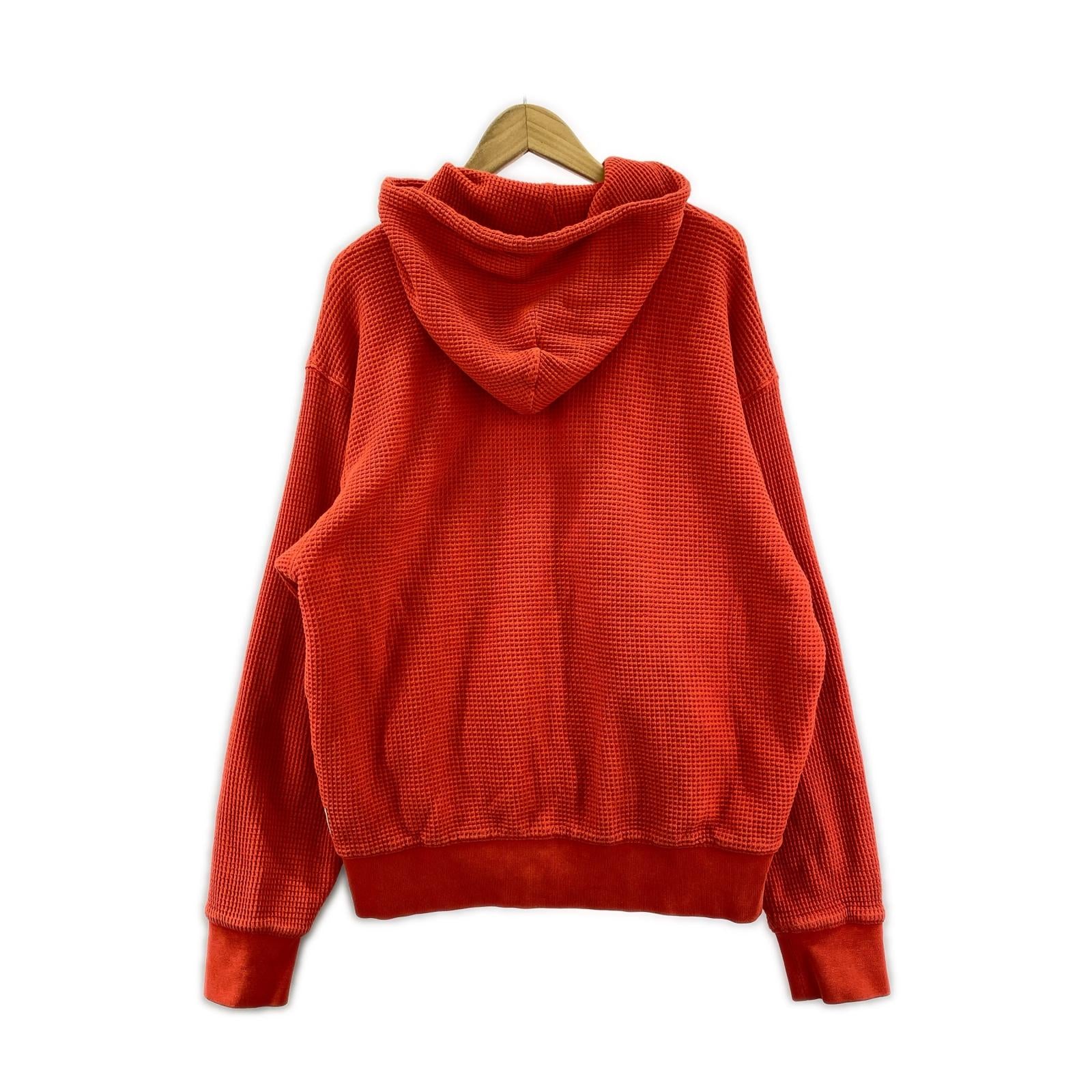 パーカー STUSSY DOUBLE LAYER WAFFLE ZIP HOODIE L 赤 L