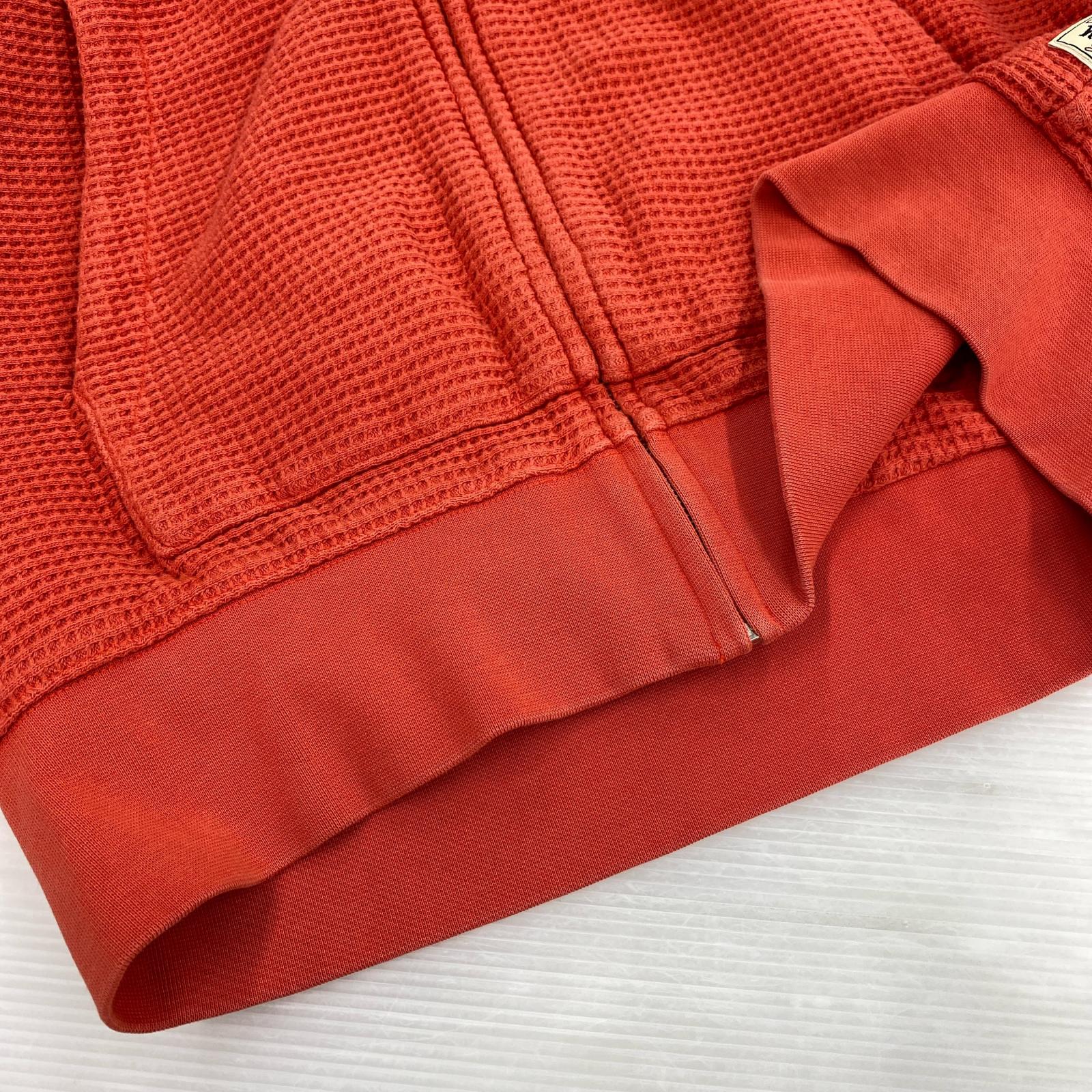 パーカー STUSSY DOUBLE LAYER WAFFLE ZIP HOODIE L 赤 L
