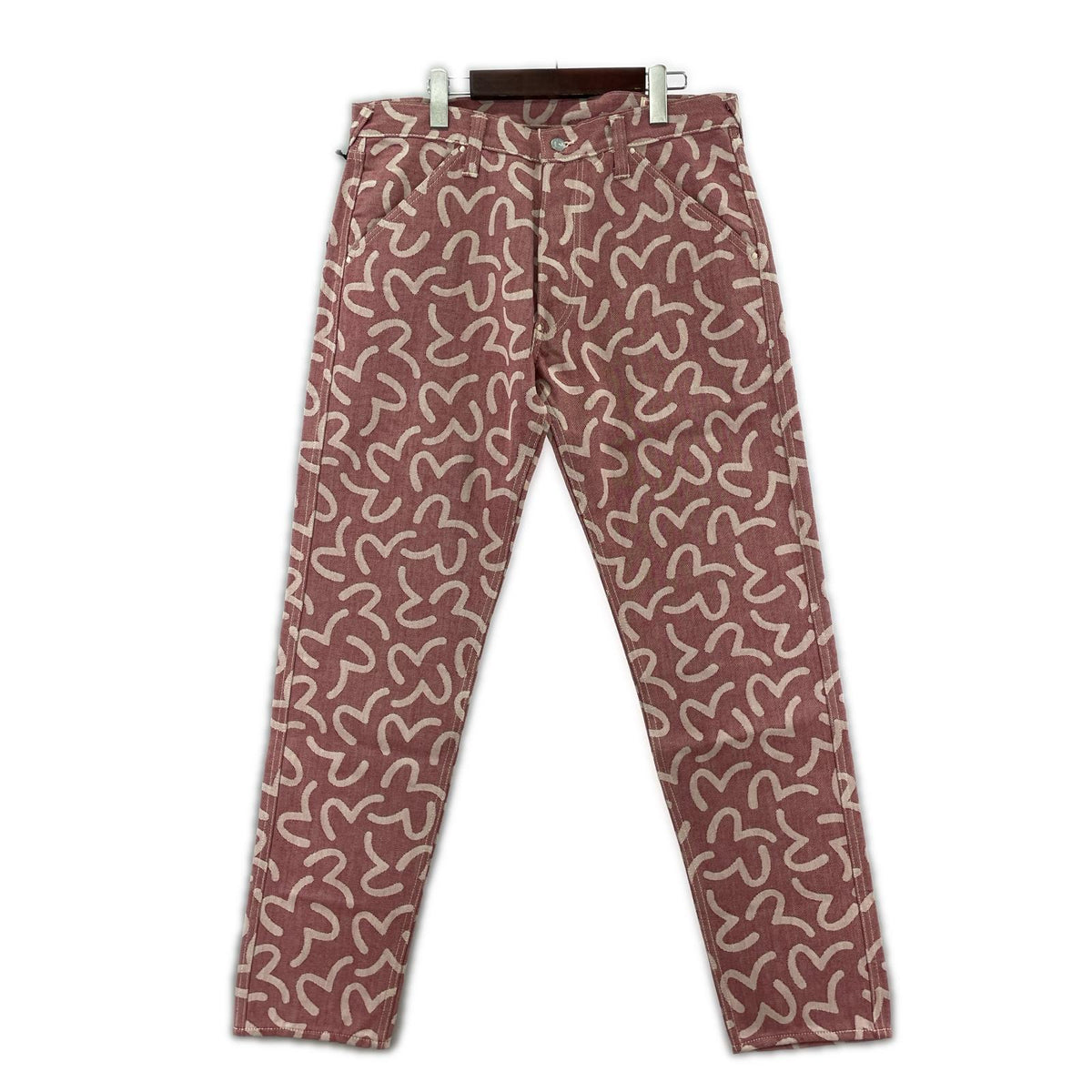 デニムパンツ Lot.5500 JACQUARD カモメ 総柄 RED W36