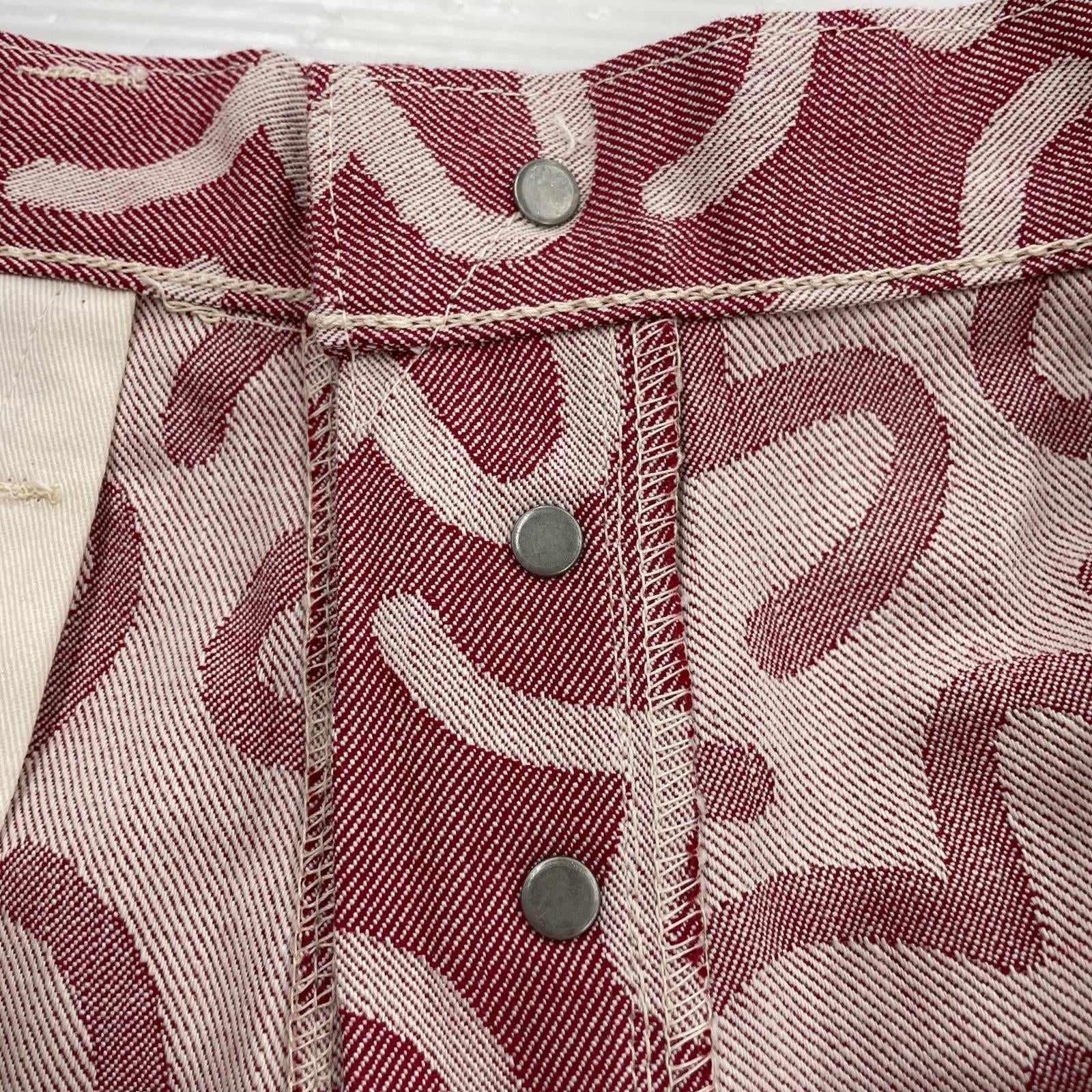 デニムパンツ Lot.5500 JACQUARD カモメ 総柄 RED W36
