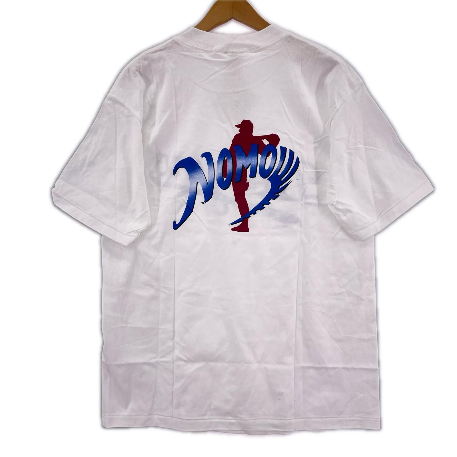 半袖Ｔシャツ 90s USA製 デッドストック 野茂英雄 プリントT 白 (L) L ホワイト