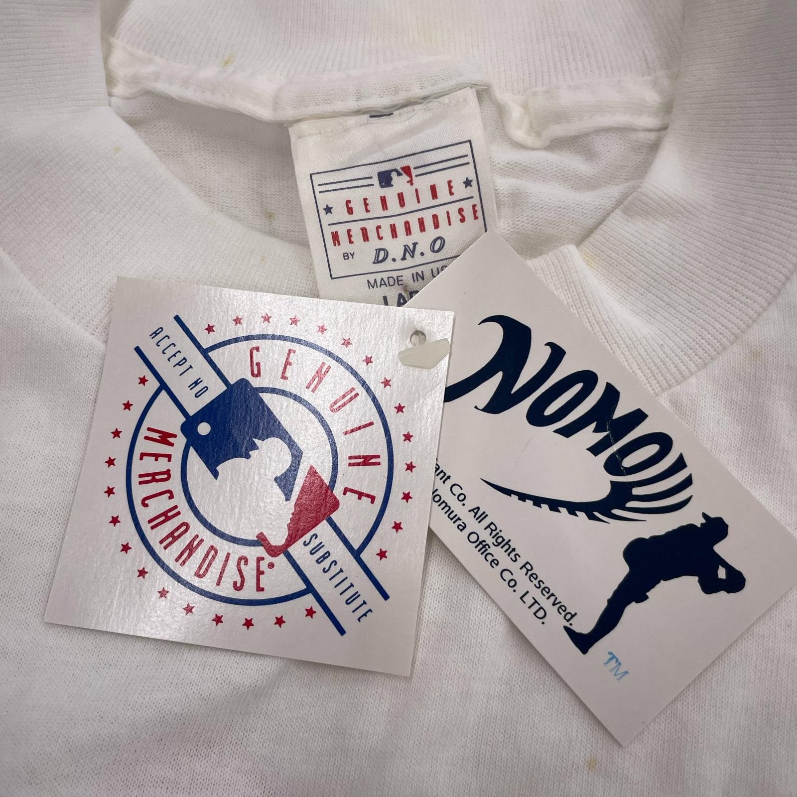半袖Ｔシャツ 90s USA製 デッドストック 野茂英雄 プリントT 白 (L) L ホワイト