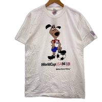 半袖Ｔシャツ 90s USA製ワールドカッププリントT hanesボディ 白 (M) M ホワイト