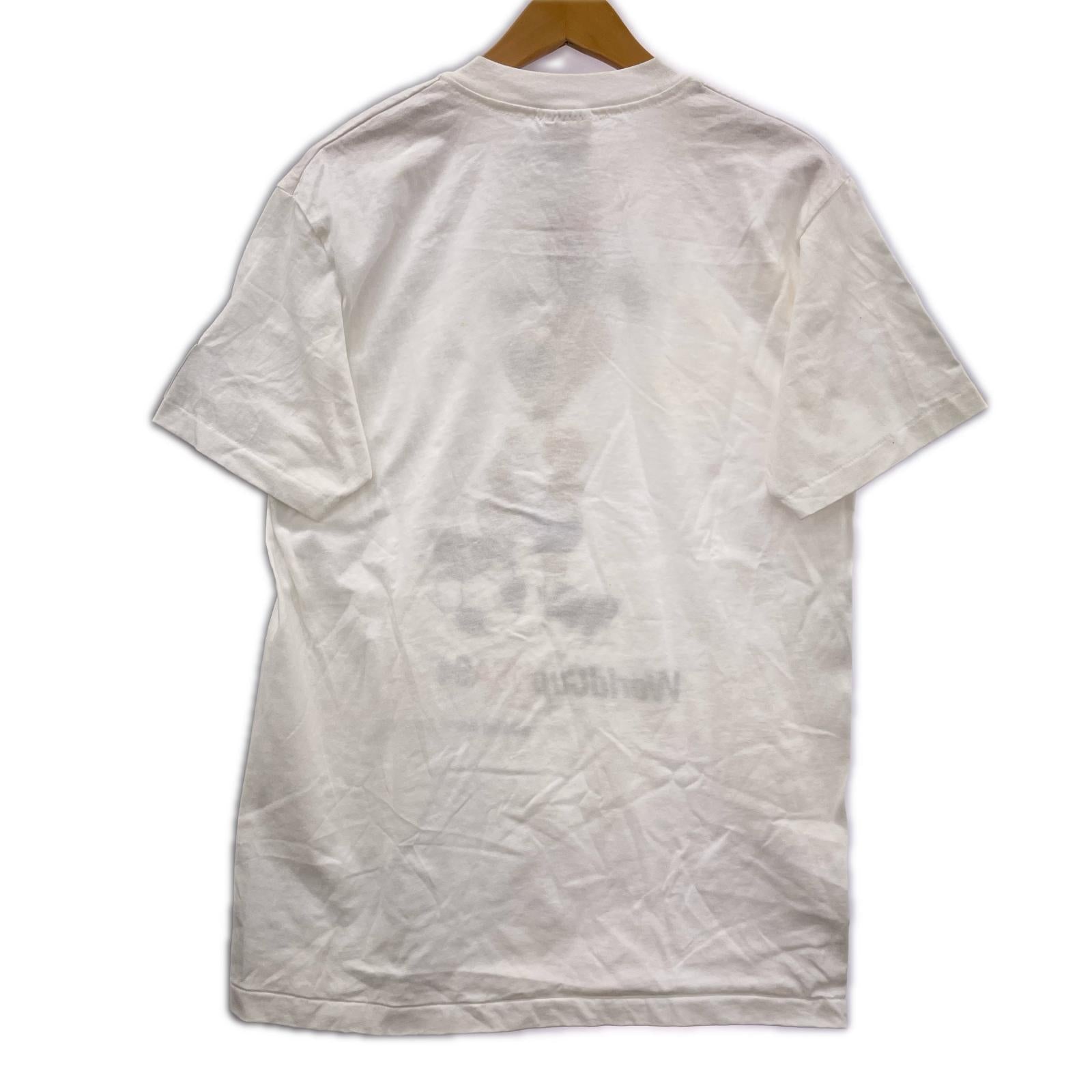 半袖Ｔシャツ 90s USA製ワールドカッププリントT hanesボディ 白 (M) M ホワイト