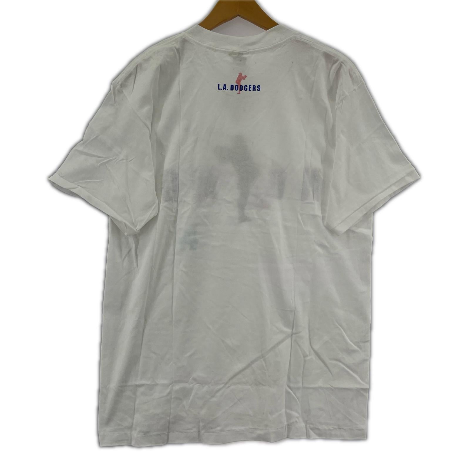半袖Ｔシャツ 90s USA製 デッドストック 野茂英雄 プリントT 白 (L) L ホワイト