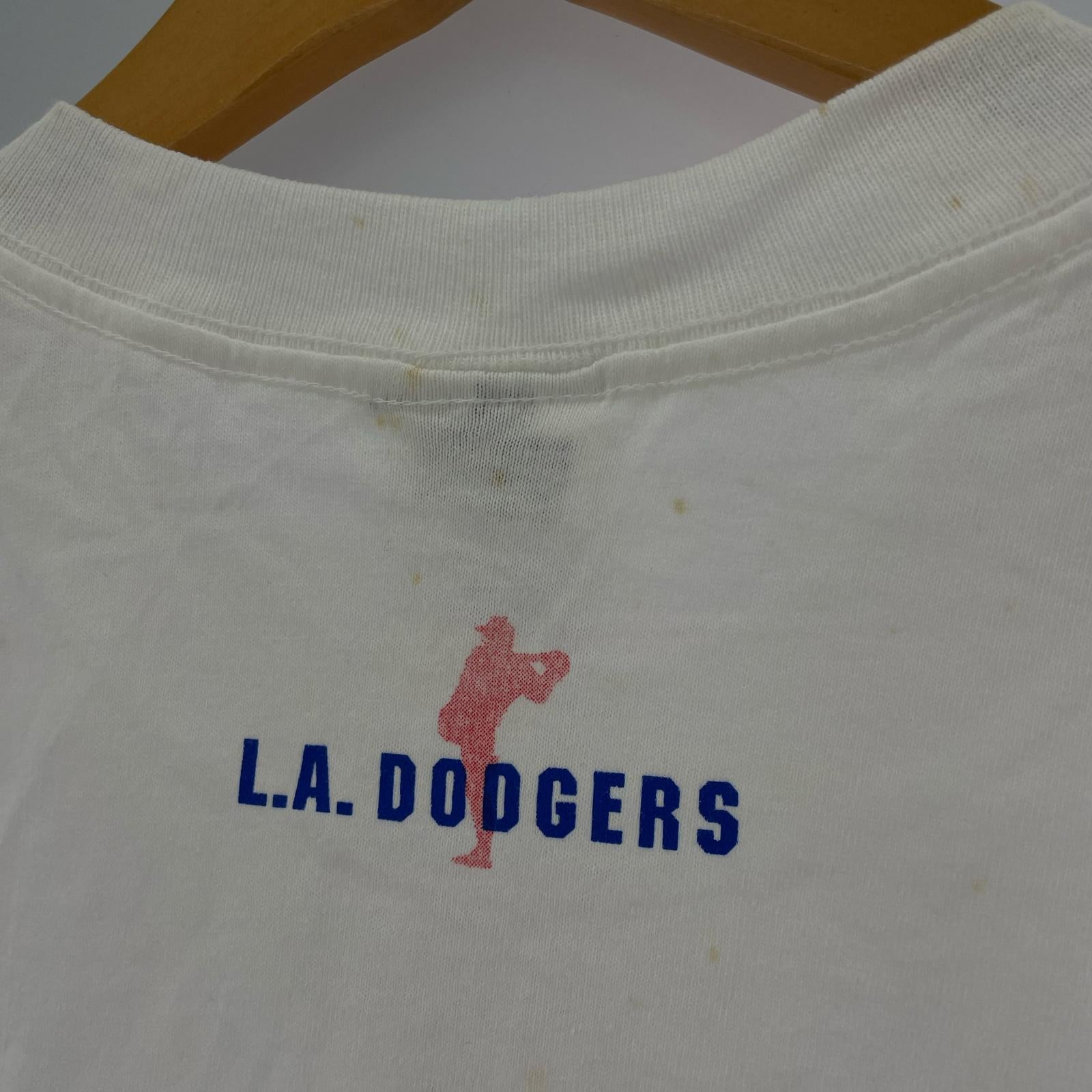 半袖Ｔシャツ 90s USA製 デッドストック 野茂英雄 プリントT 白 (L) L ホワイト