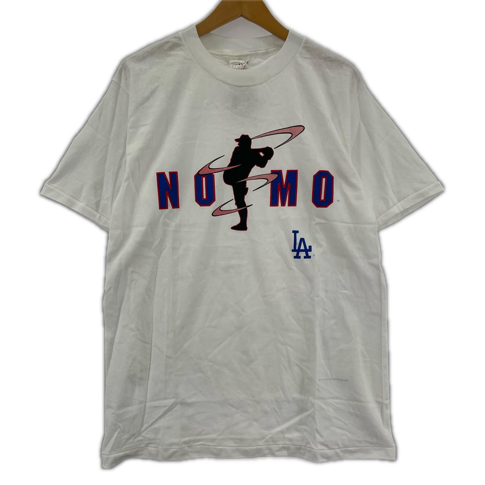 半袖Ｔシャツ 90s USA製 デッドストック 野茂英雄 プリントT 白 (L) M ホワイト