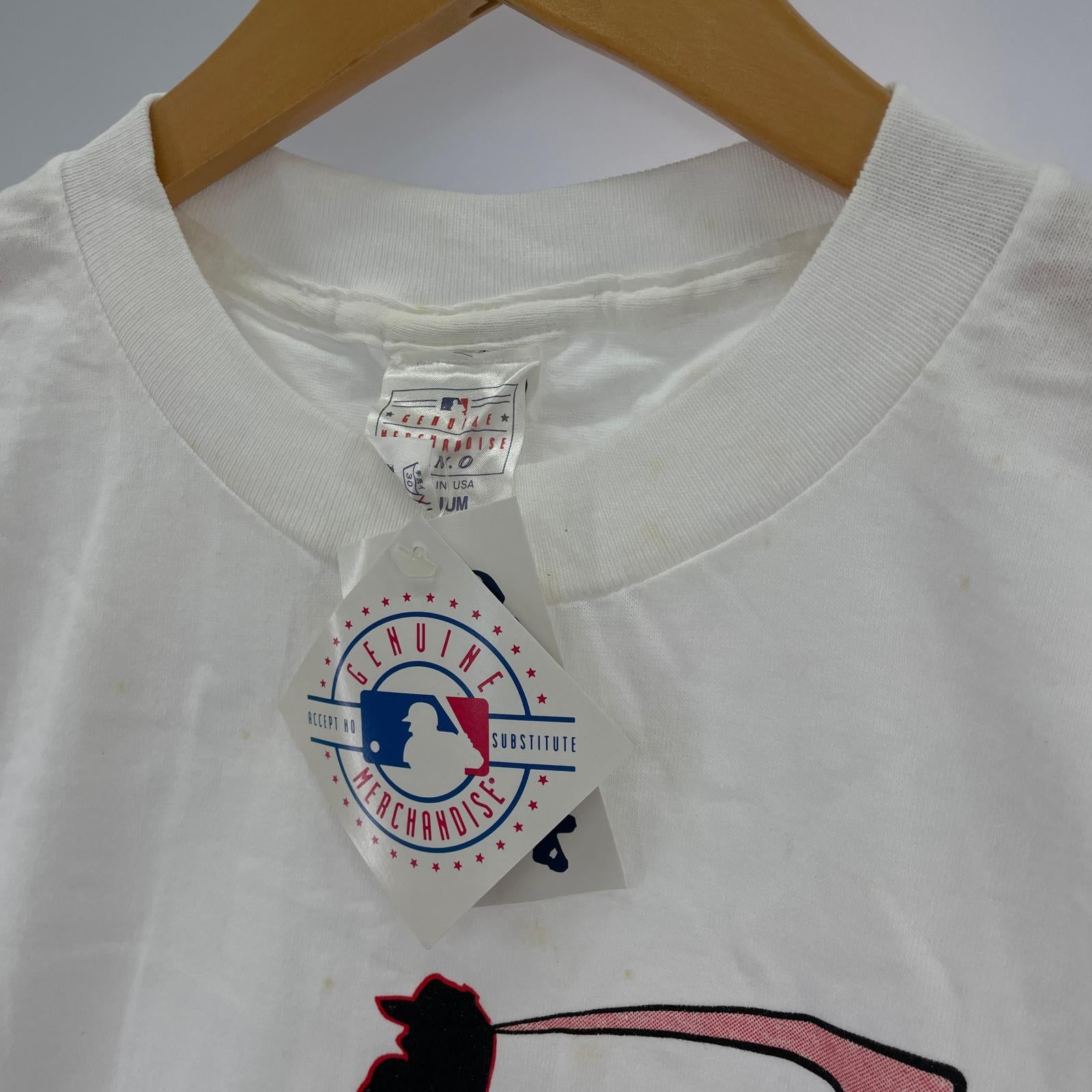 半袖Ｔシャツ 90s USA製 デッドストック 野茂英雄 プリントT 白 (L) M ホワイト
