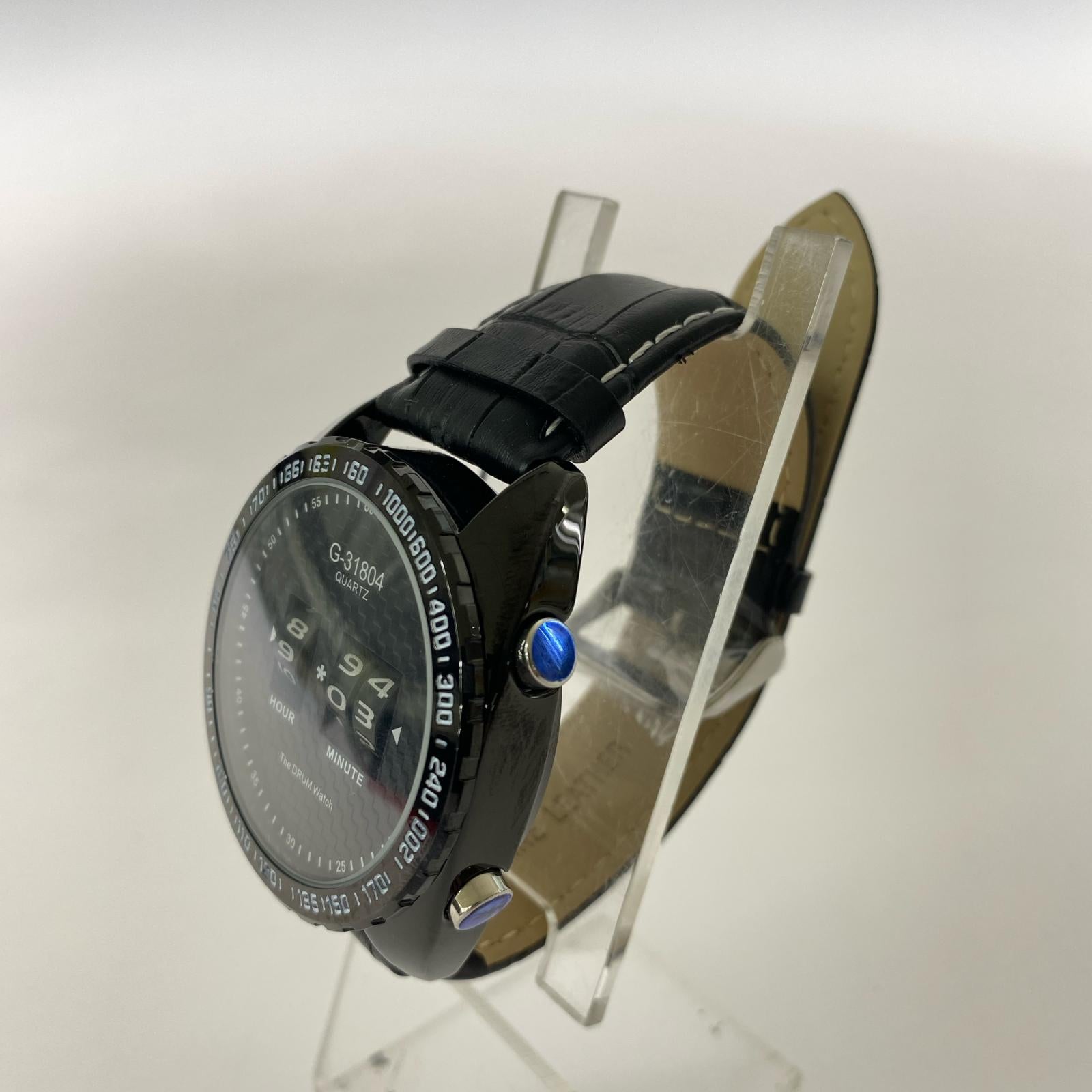 腕時計 MONTRE ROROI/G-31804/ドラムデジットウォッチ ブラック