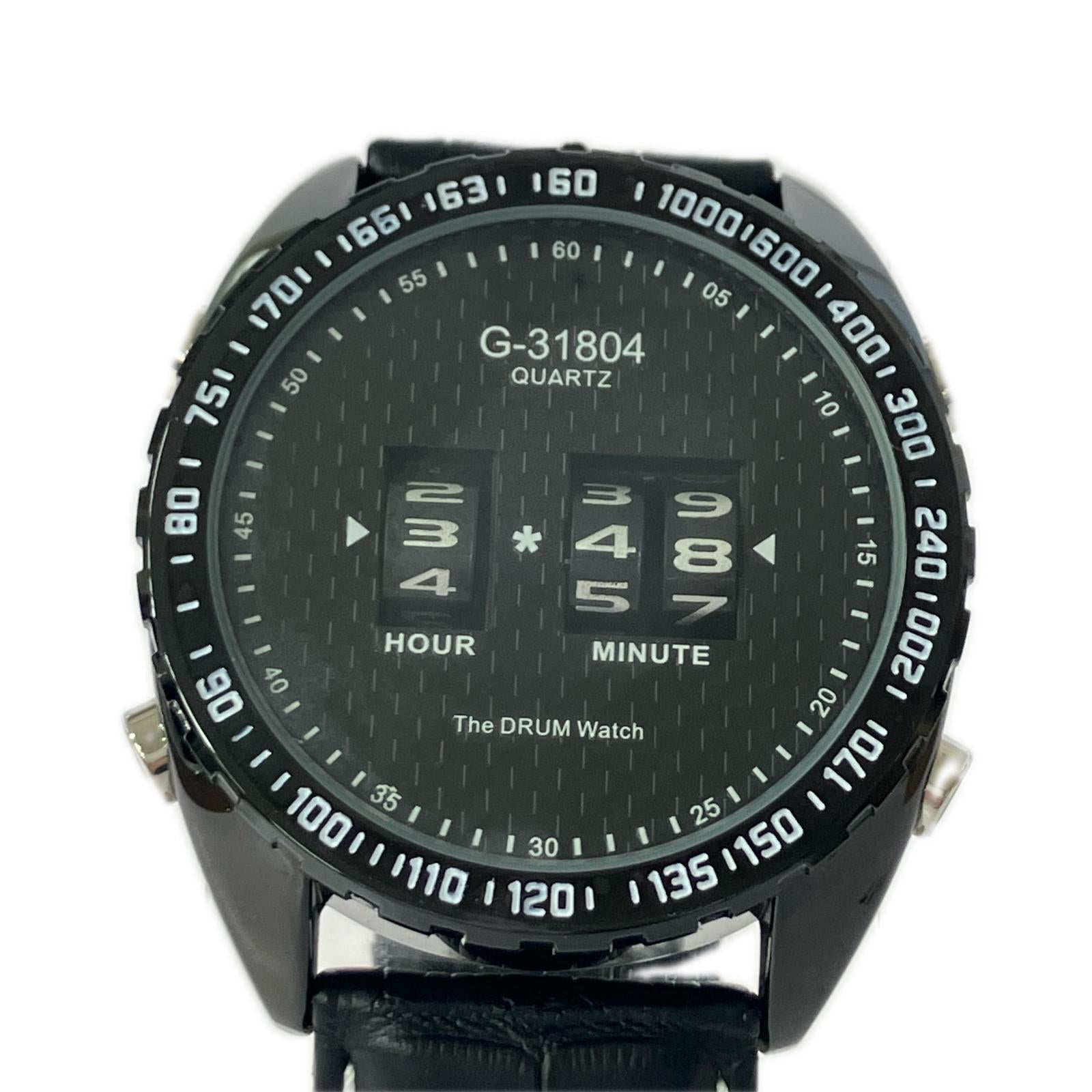 腕時計 MONTRE ROROI/G-31804/ドラムデジットウォッチ ブラック