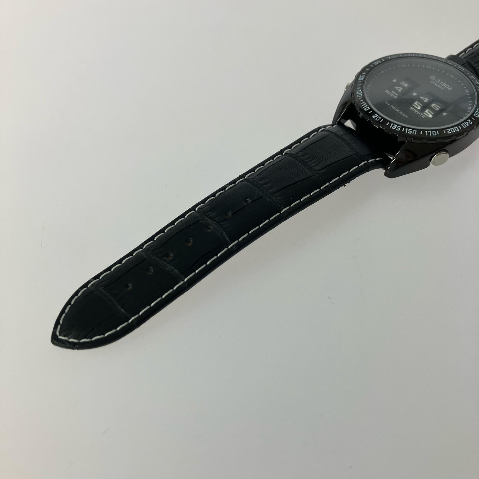 腕時計 MONTRE ROROI/G-31804/ドラムデジットウォッチ ブラック