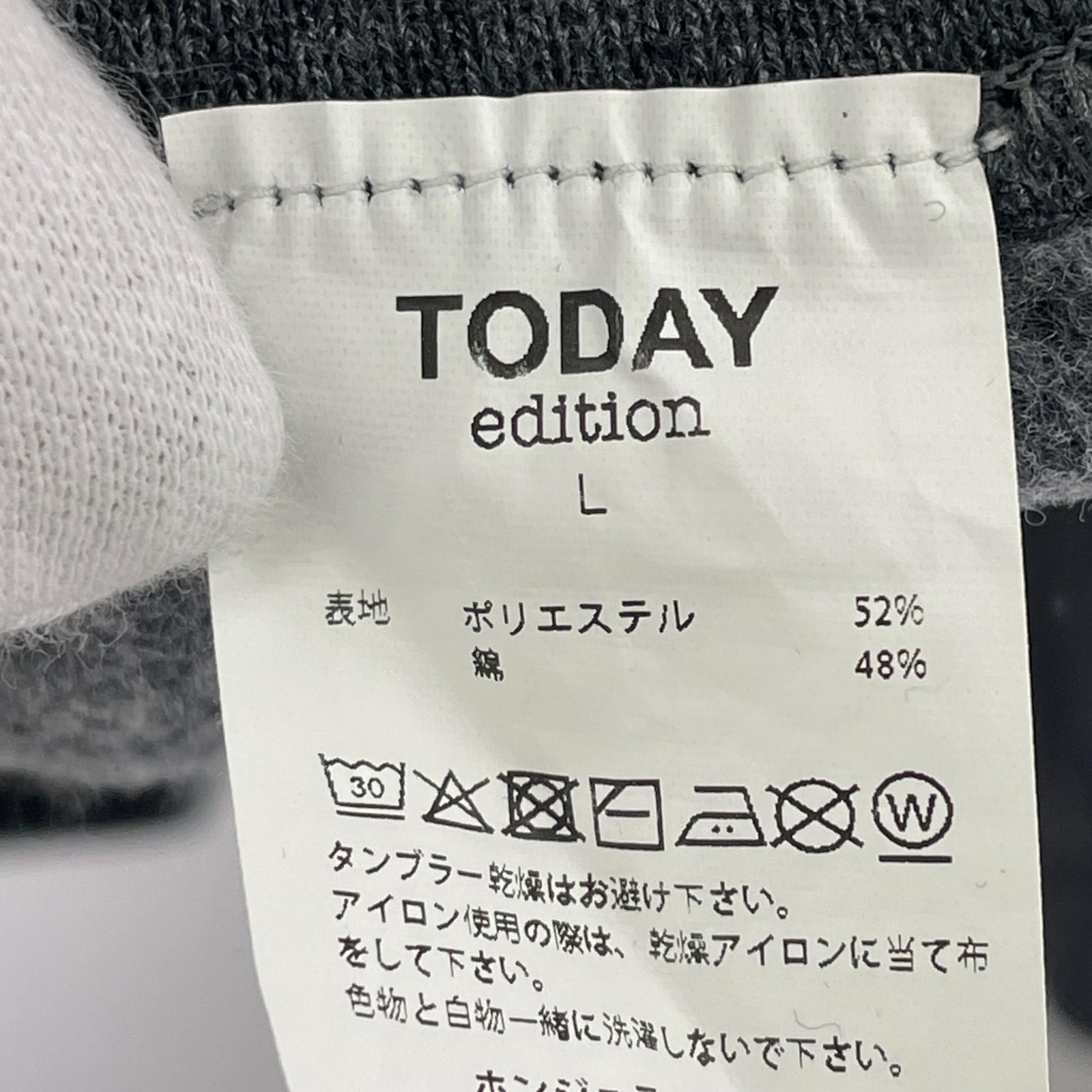 スウェット TODAY edition LOVE＆ 裏起毛スウェット　グレー　L L グレー