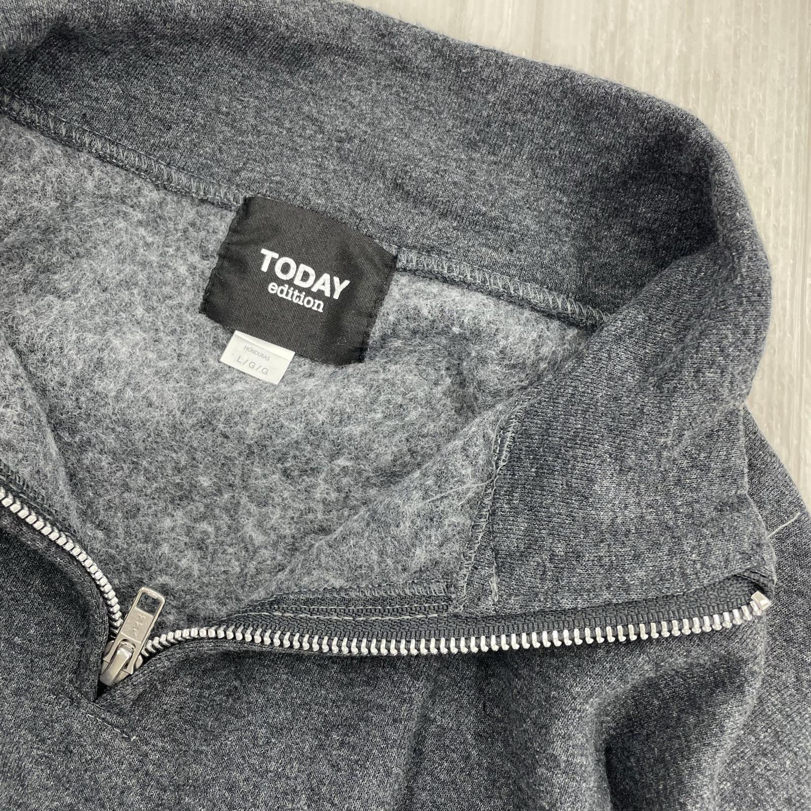 スウェット TODAY edition LOVE＆ 裏起毛スウェット　グレー　L L グレー