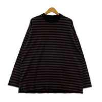 長袖Ｔシャツ BOX Tee L/S ORGANIC COTTON BORDER 茶×黒 3 3