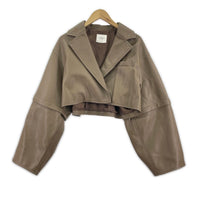 ジャケット 2WAY FAKE LEATHER SHORT JACKET ベージュ　F フリー ベージュ