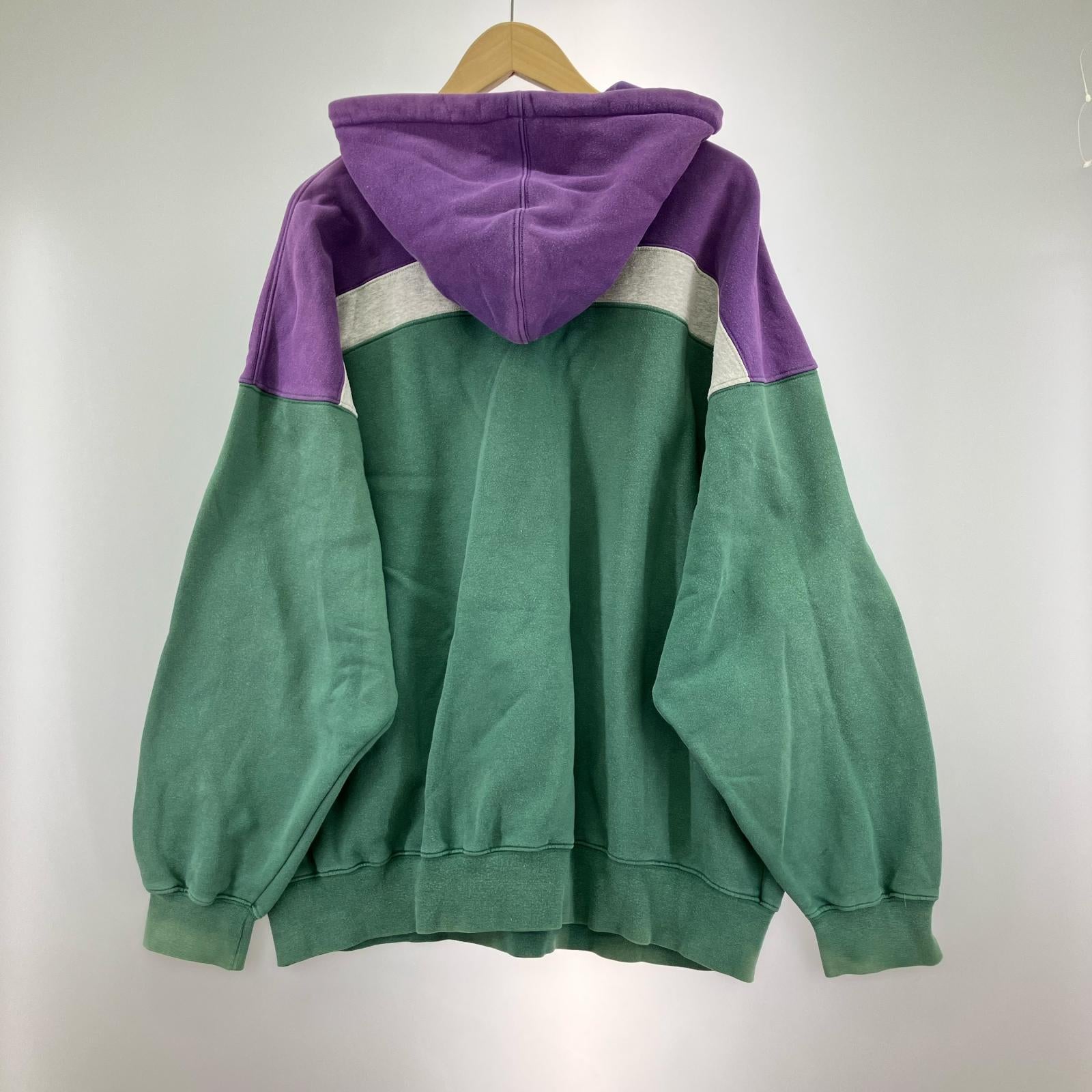 パーカー 90s 万国タグ 緑紫 (L) L