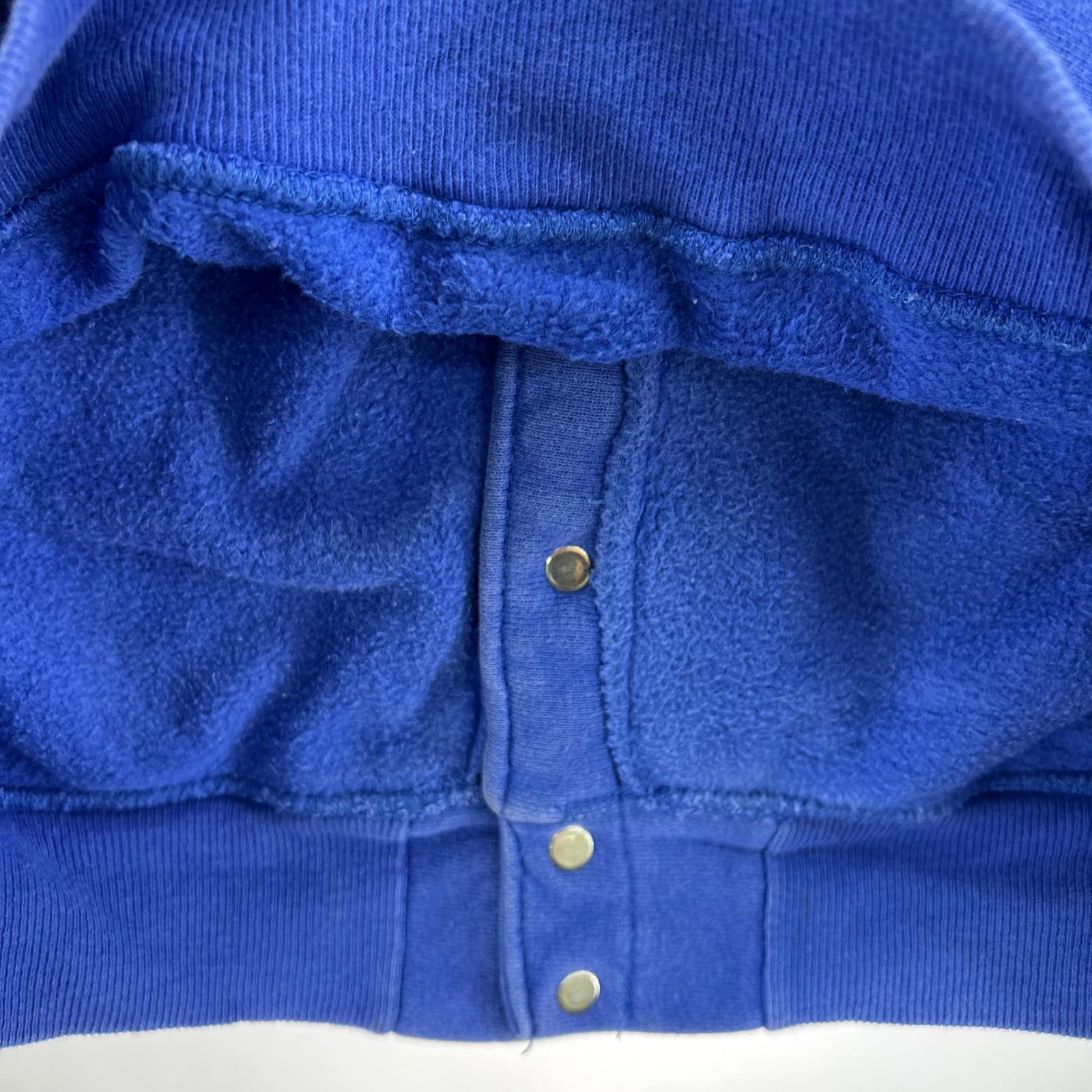カーディガン 90s REVERSE WEAVE スナップ 青 (L) L