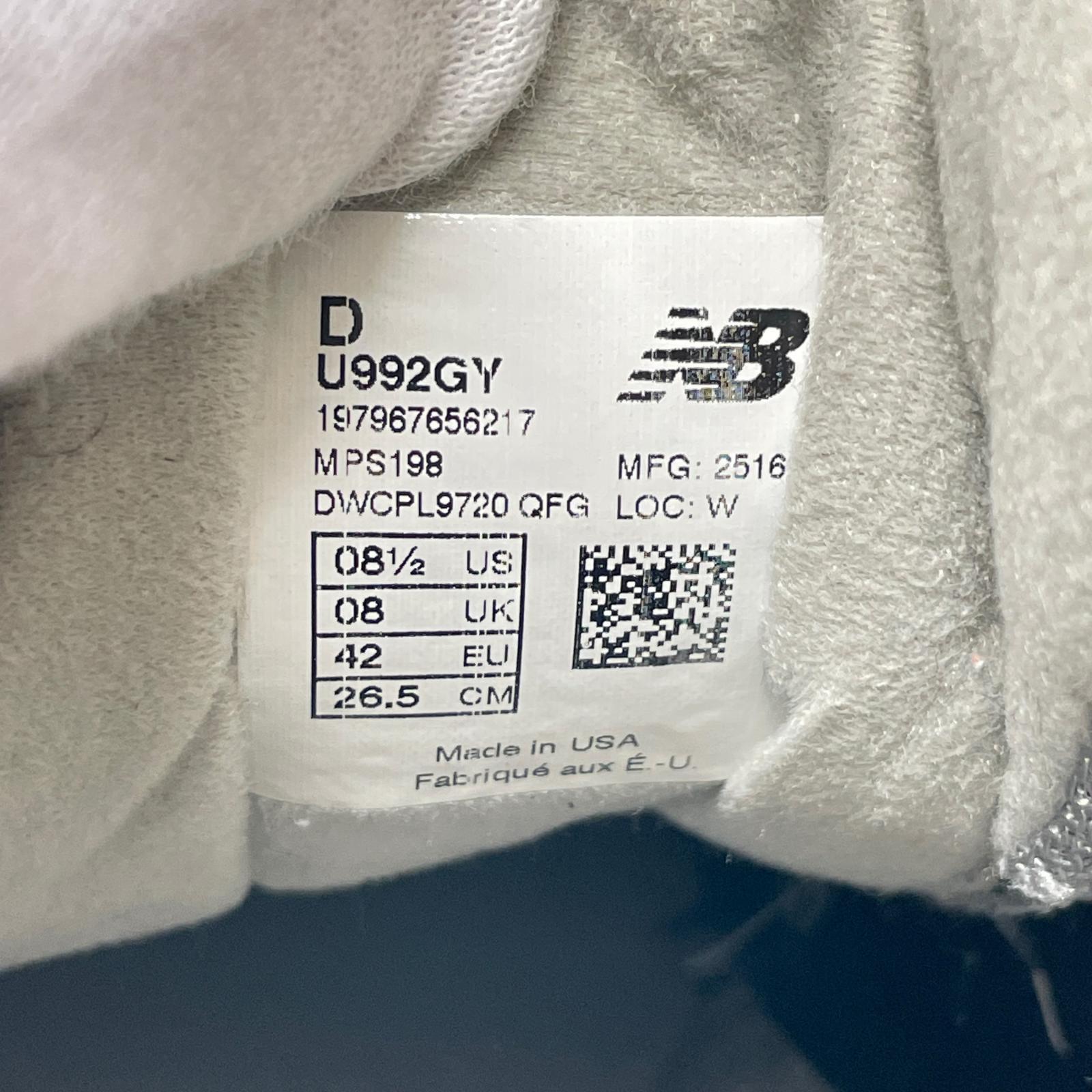 スニーカー 992 GRY 26.5cm 26.5cm (US8 1/2 UK8 EU43) グレー