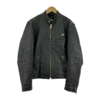 ライダースジャケット US GENUINE WEAR シングルライダース バッグペイント 36 ブラック