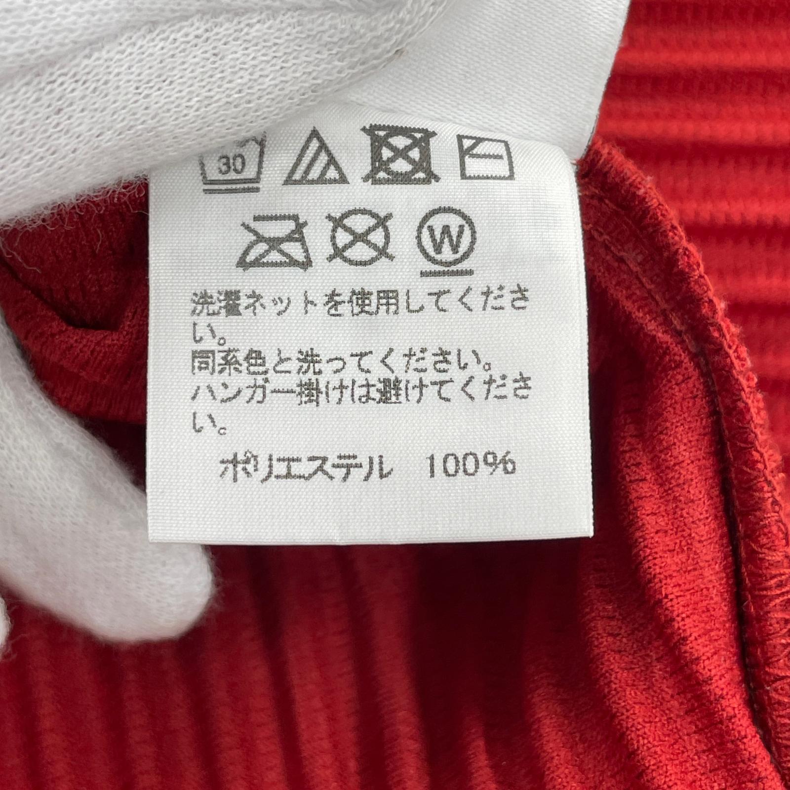 長袖シャツ 19SS プリーツバンドカラーシャツ 3 レッド