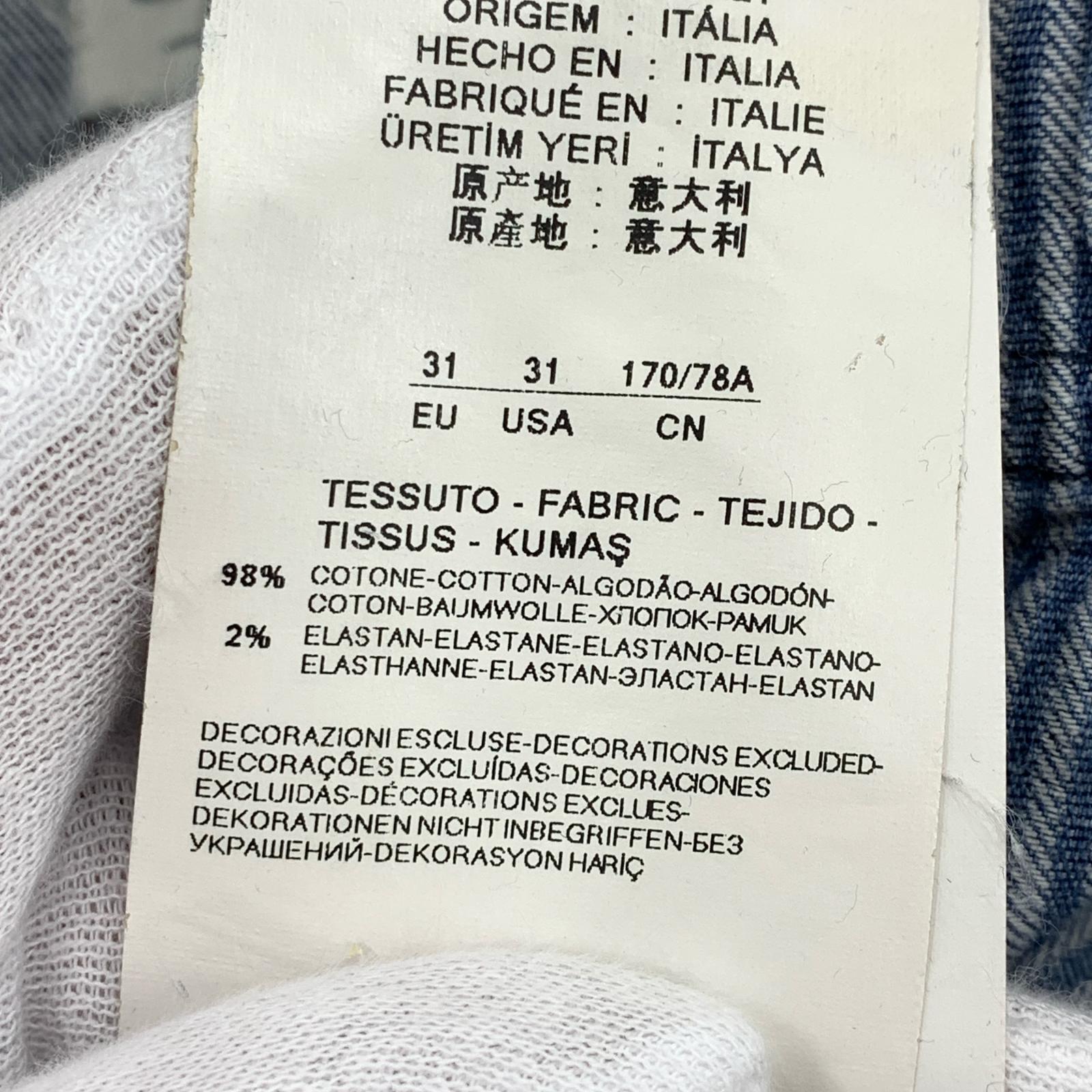 デニムパンツ リペア ペイント加工 デニムパンツ 31 ブルー