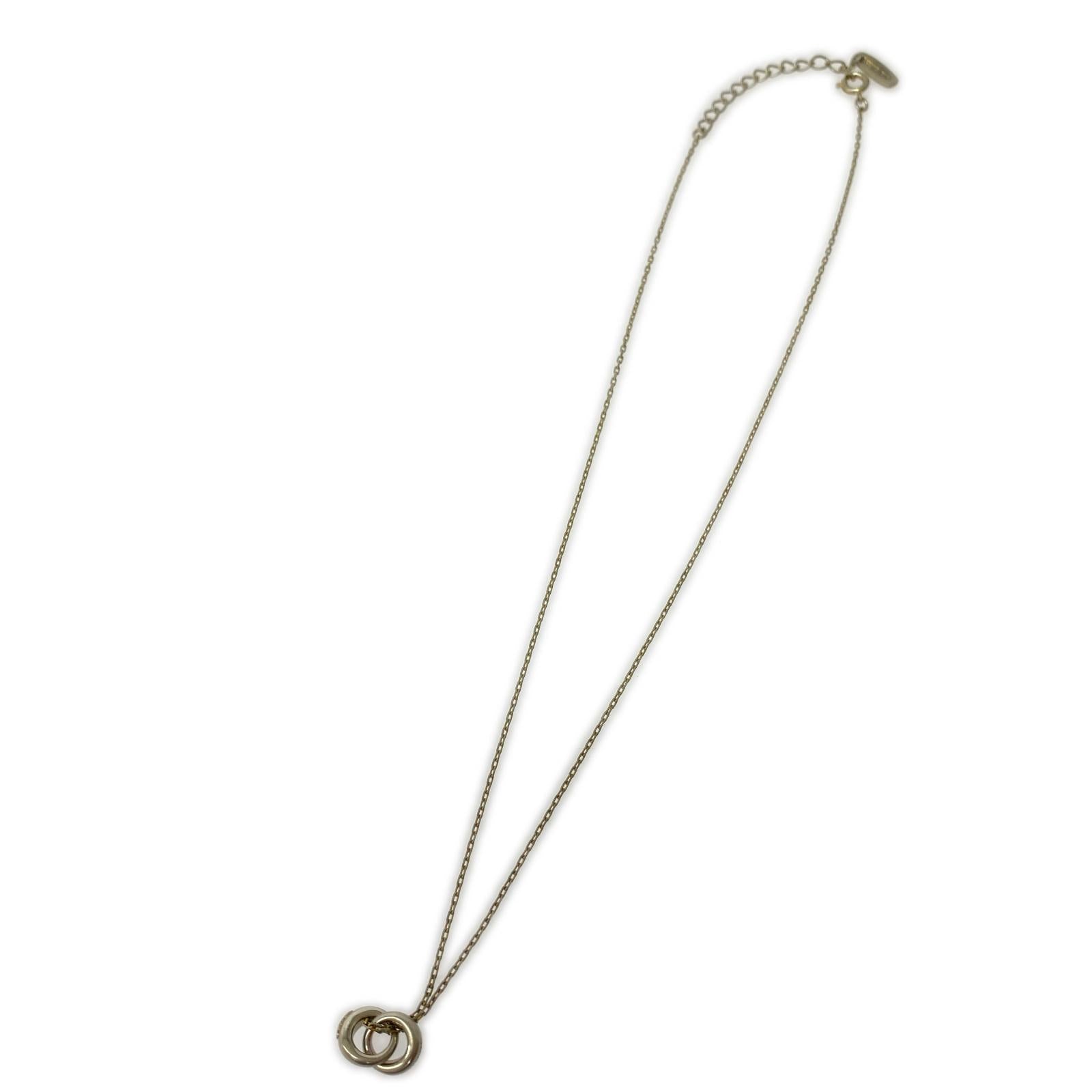 ネックレス ロゴ刻印 Double Ring シルバー