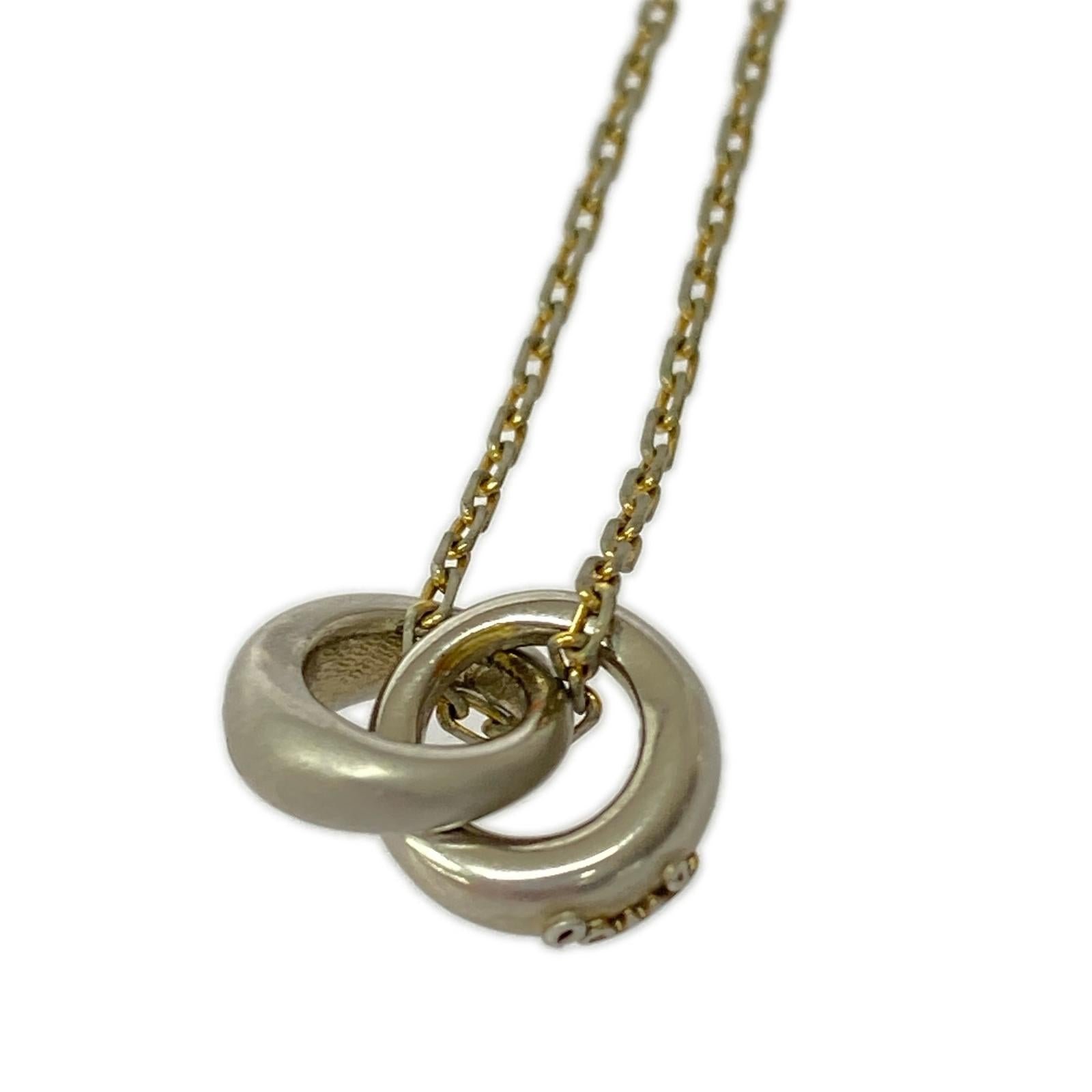 ネックレス ロゴ刻印 Double Ring シルバー