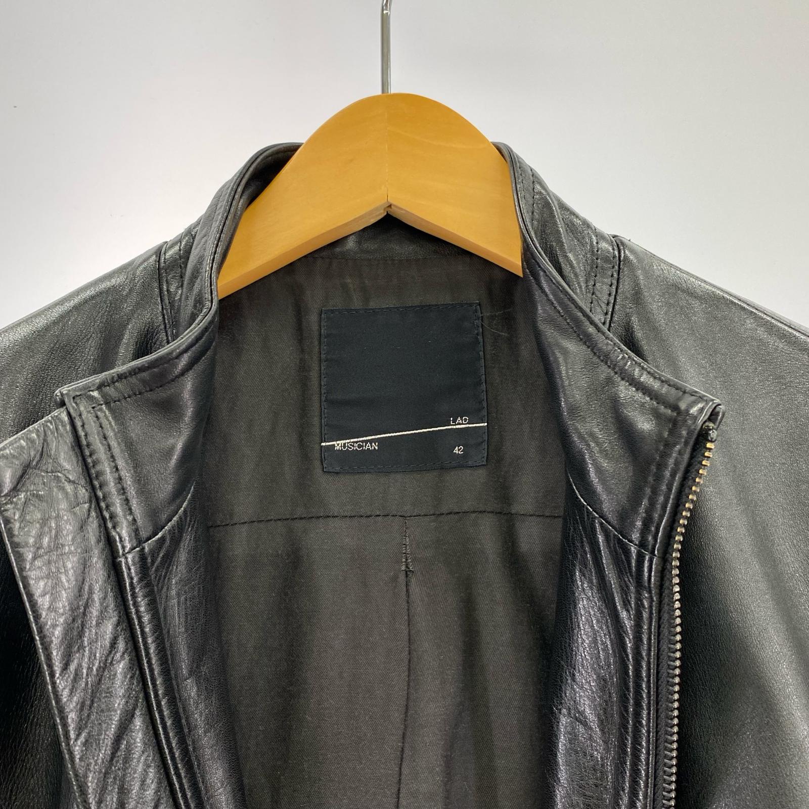レザージャケット HORSE LEATHER RIDERS JACKET (42) 42 ブラック