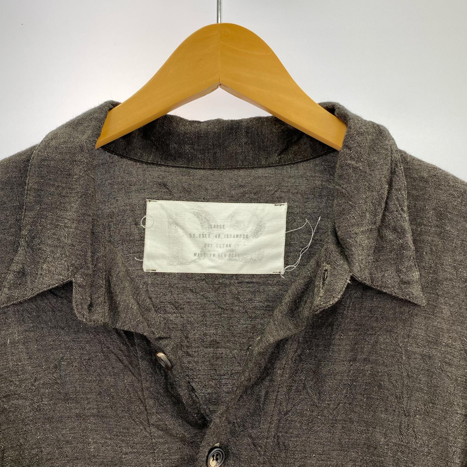 長袖シャツ DSECOND Linen Bamboo Shirt (L) L グレー