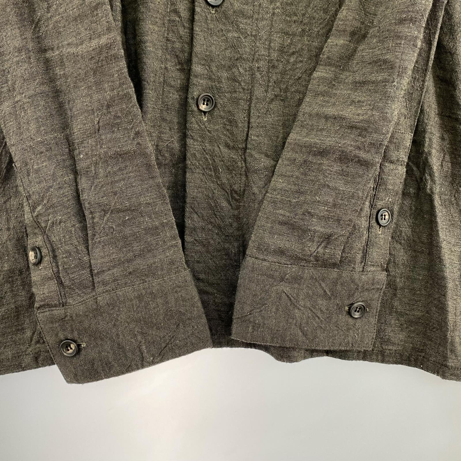長袖シャツ DSECOND Linen Bamboo Shirt (L) L グレー