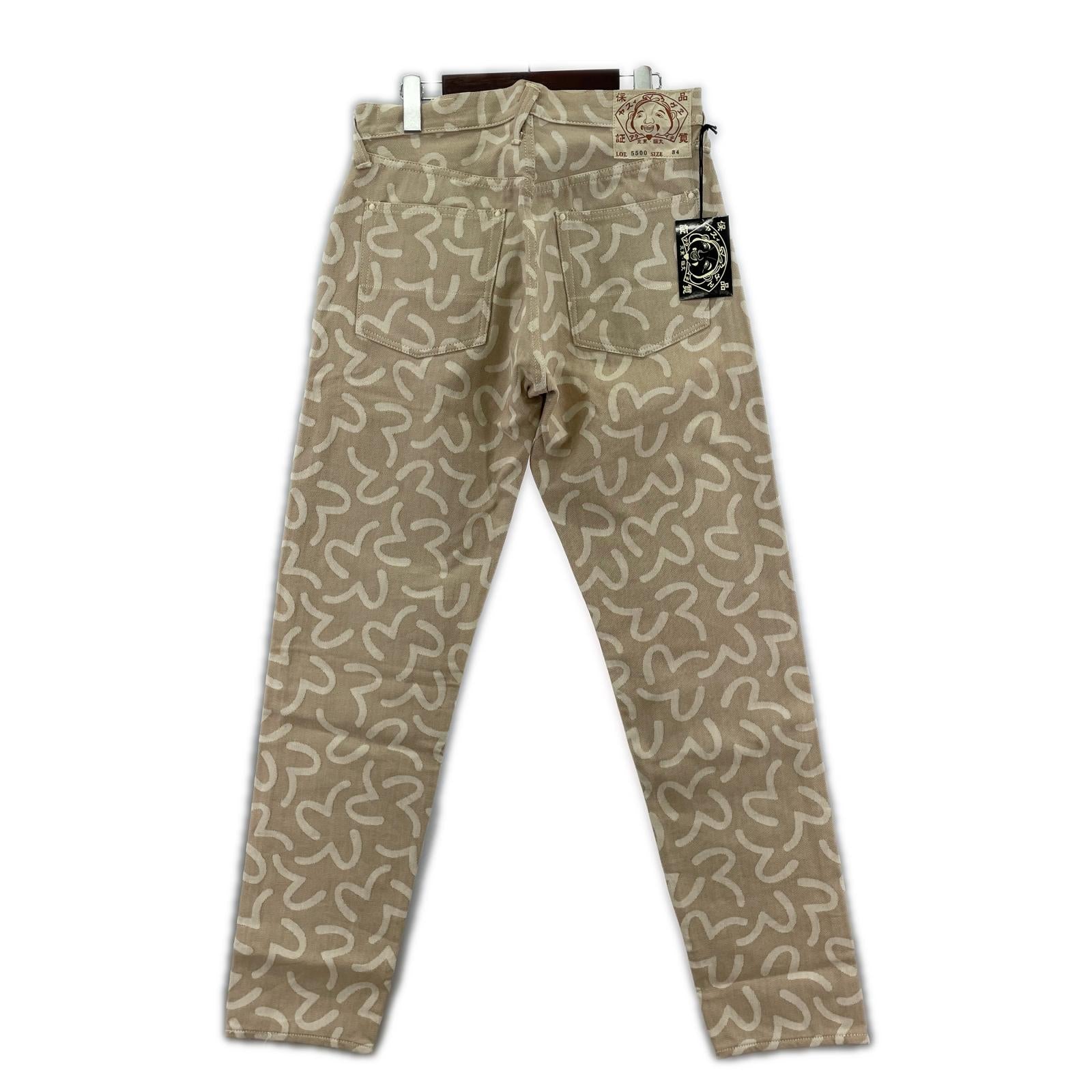 デニムパンツ Lot.5500 JACQUARD カモメ 総柄 ベージュ