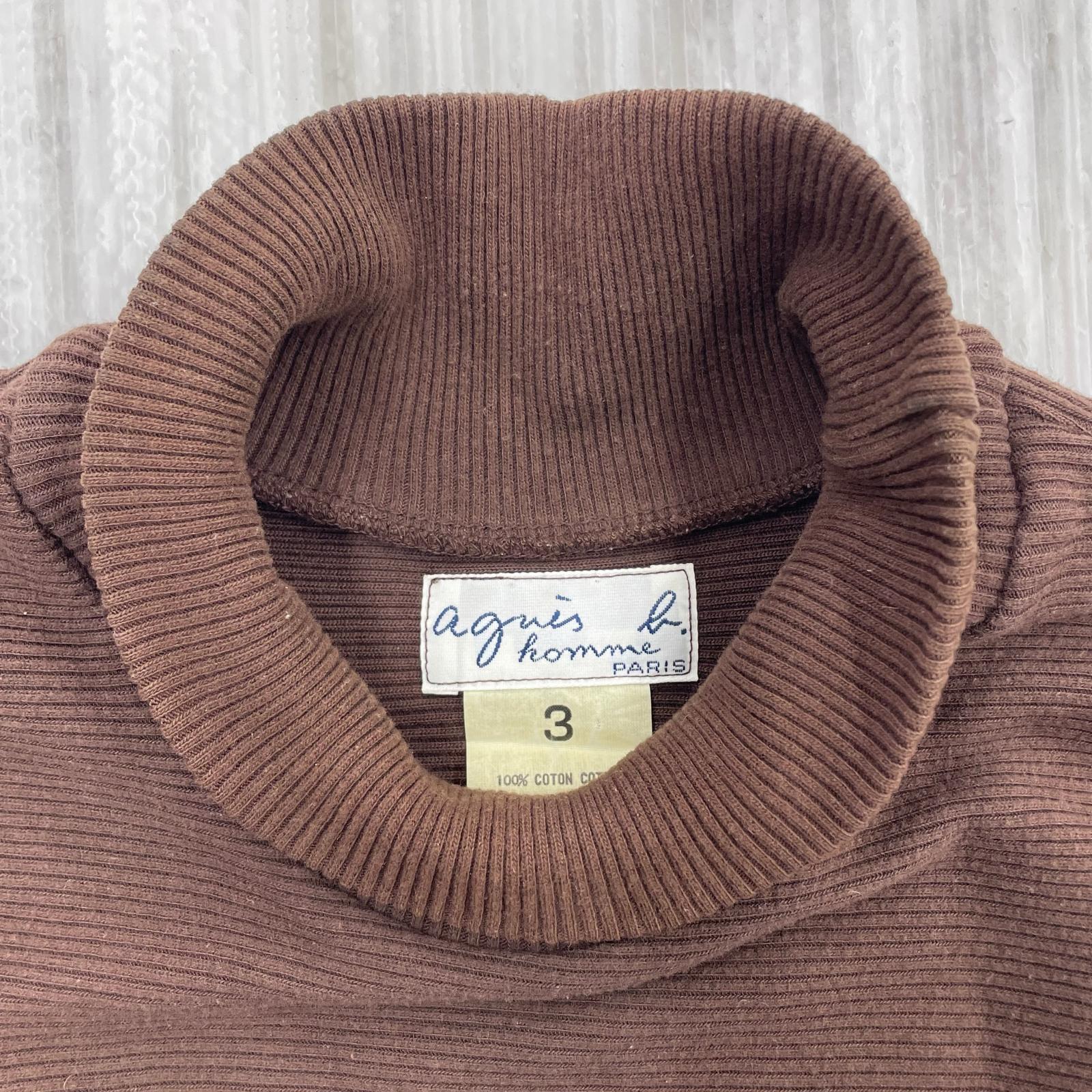 ニット 90s High Neck Cotton Knit ブラウン